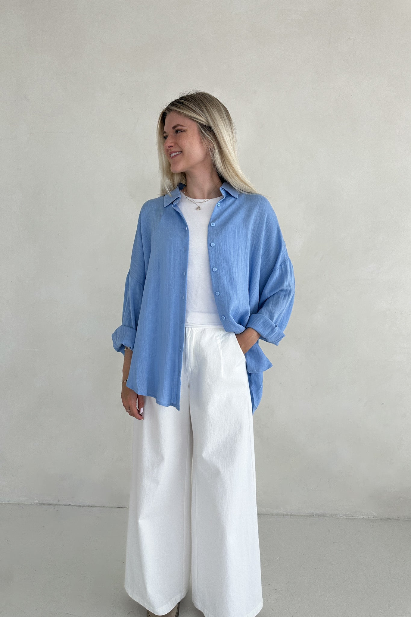 Cape Cod Woven Button Down Long Sleeve Shirt - Neutral Ground