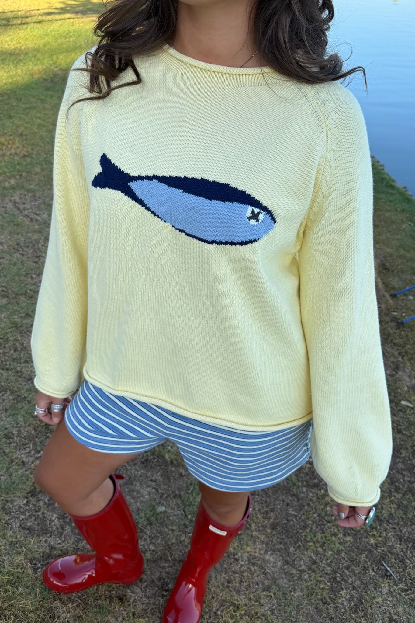 Gone Fishin' Cotton Sardine Knit Sweater