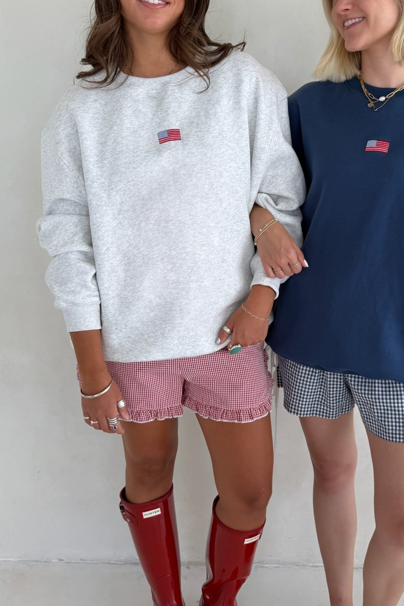 Glory Days Slouchy Crew Sweatshirt in White Melange