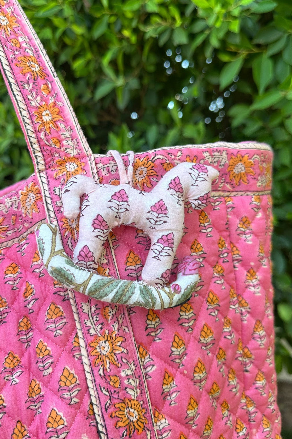 Posy Rocking Horse Bag Charm in Pink