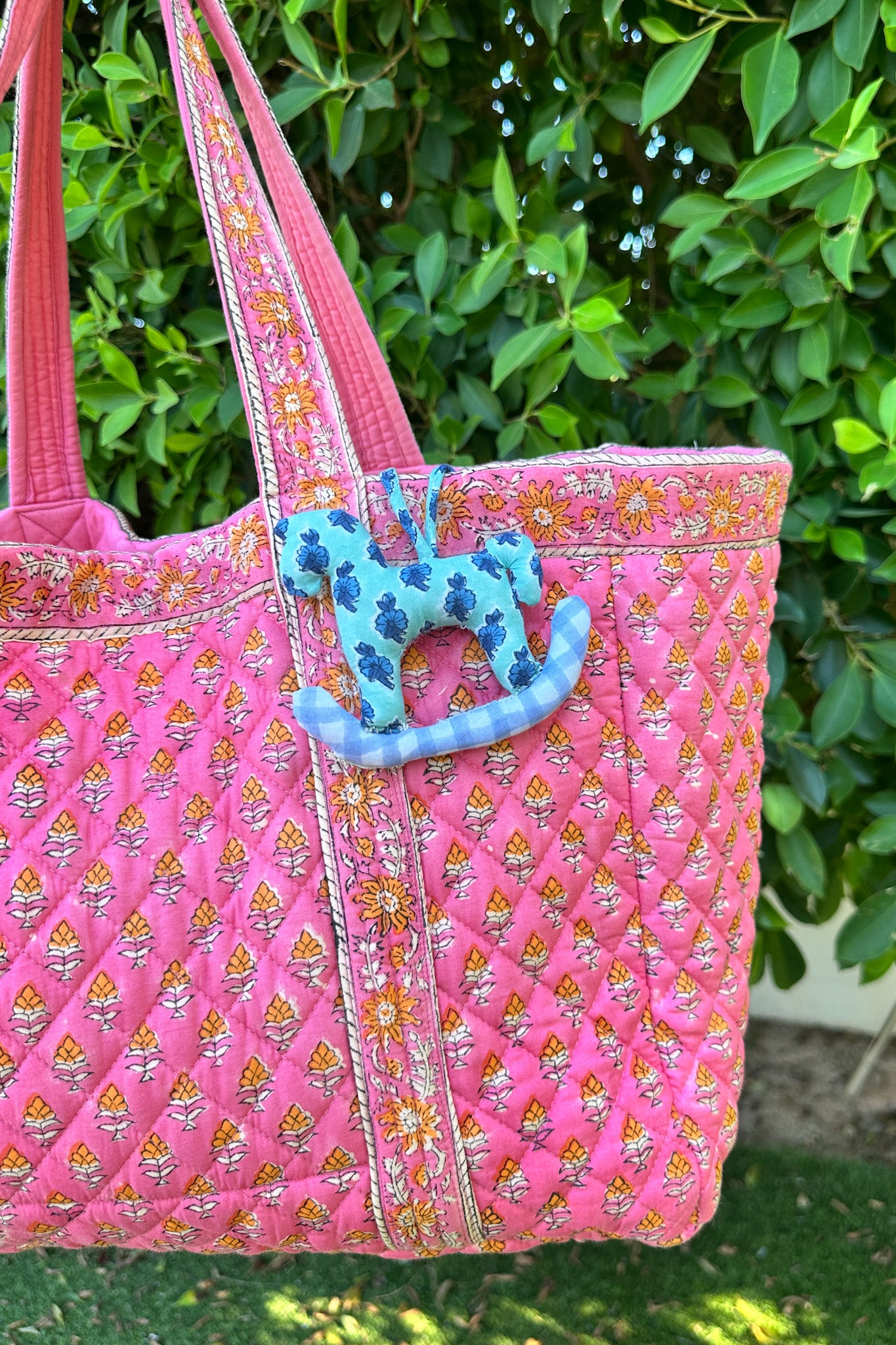 Posy Rocking Horse Bag Charm in Blue