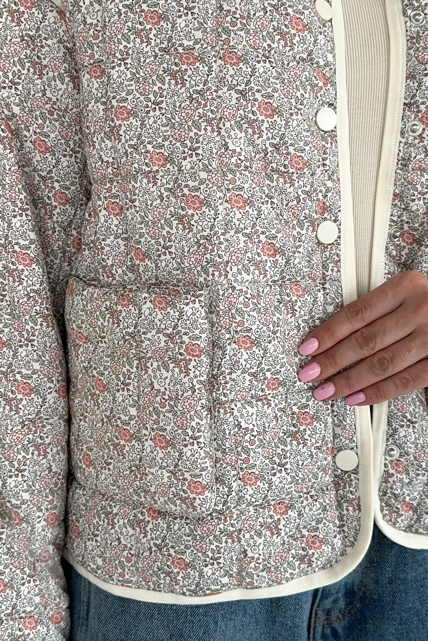 Poppy Floral Quilted Jacket l Neutral Ground