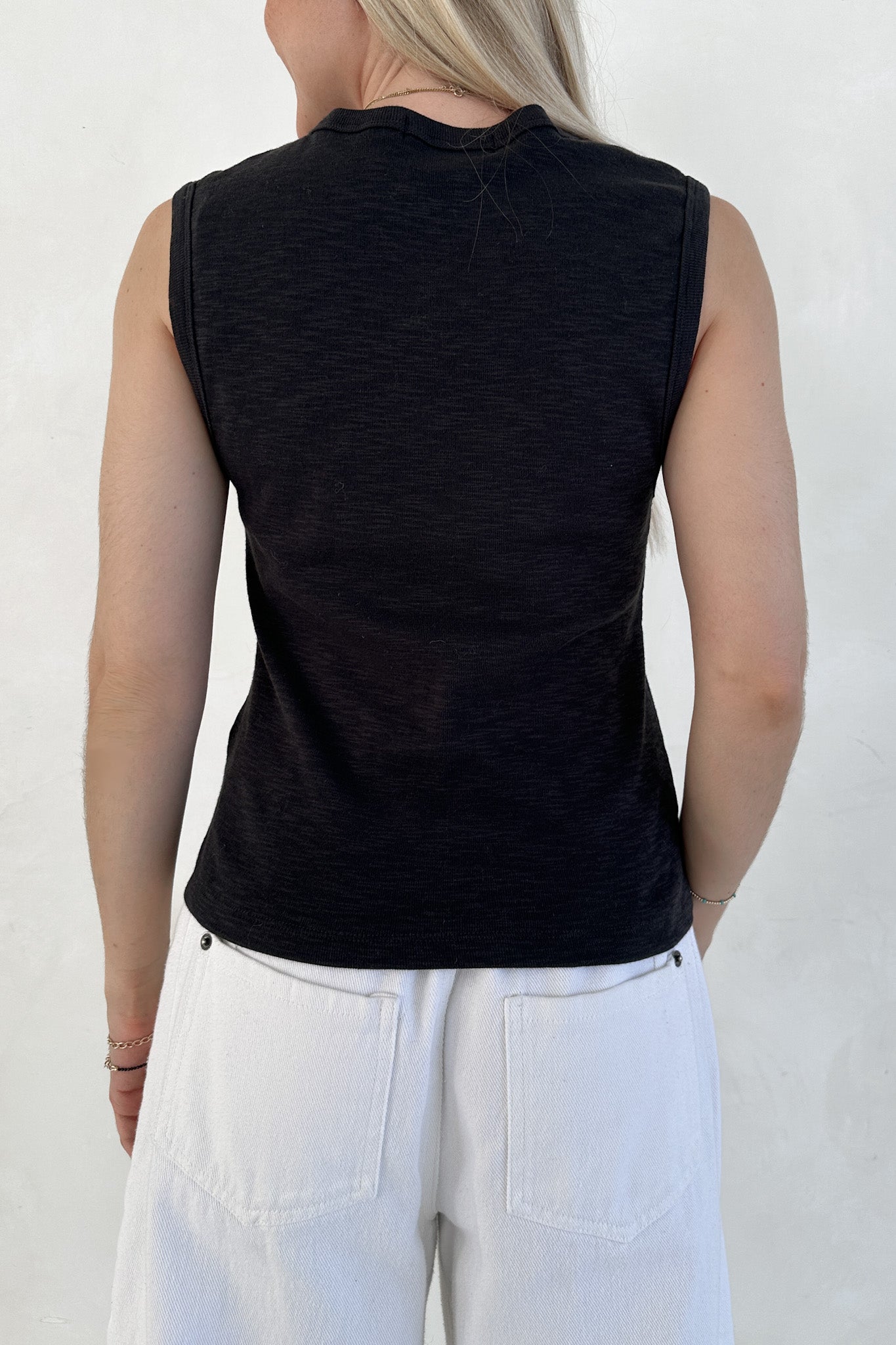 Baylor Cotton Tank Top in Black - Neutral Ground