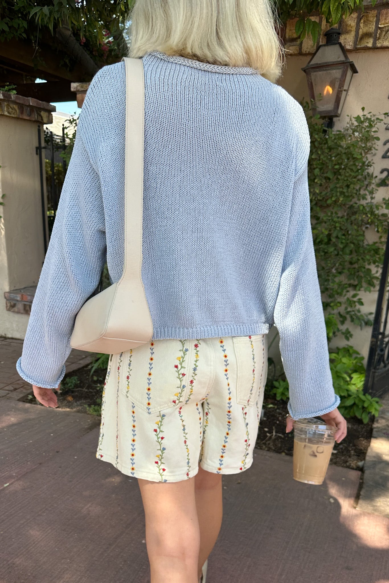 Haven Cotton Knit Cardigan in Dusty Blue