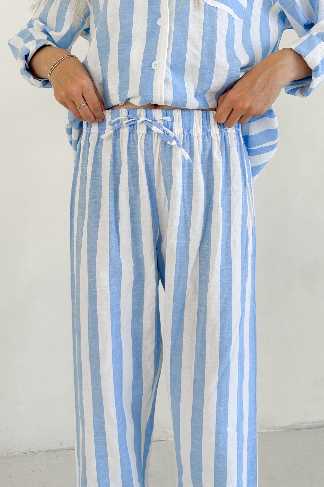 A Morning in Greece Striped Lounge Pants - Neutral Ground