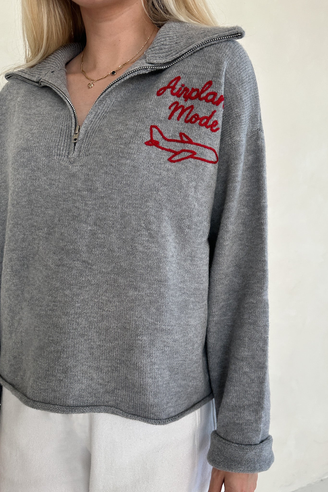 Airplane Mode Soft Half Zip Sweater - Neutral Ground