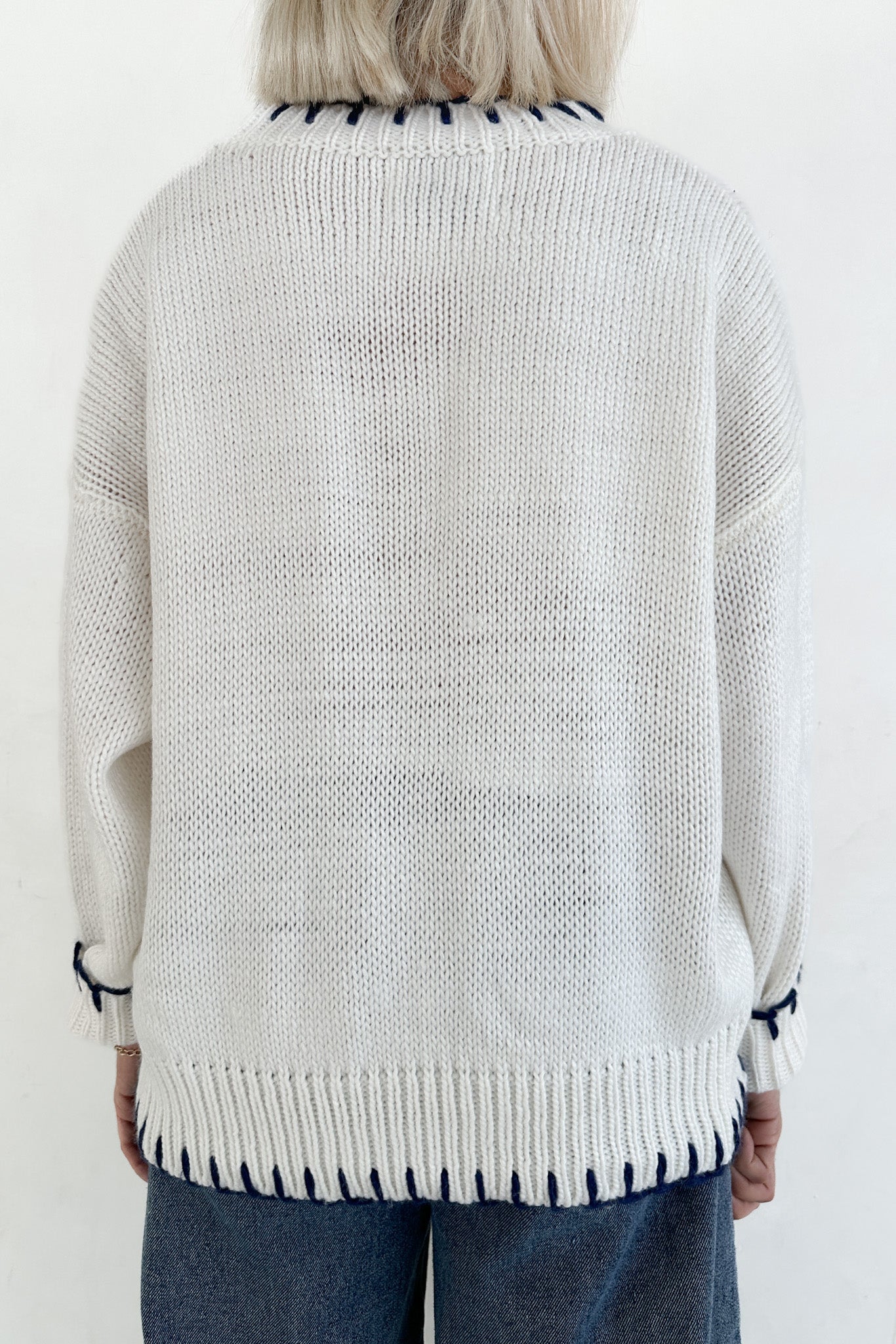 Anchors Away Lightweight Stitched Sweater - Neutral Ground