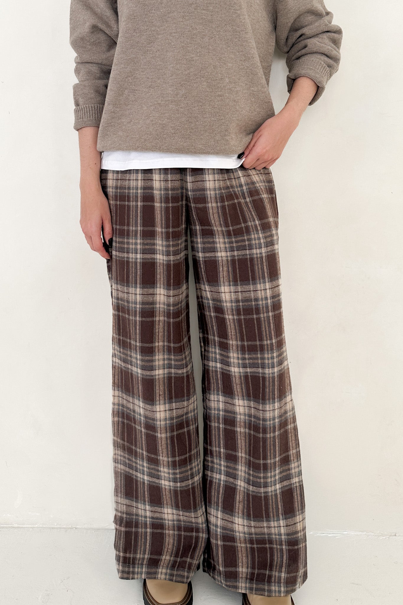 Aspen Pajama Style Pants in Mocha - Neutral Ground