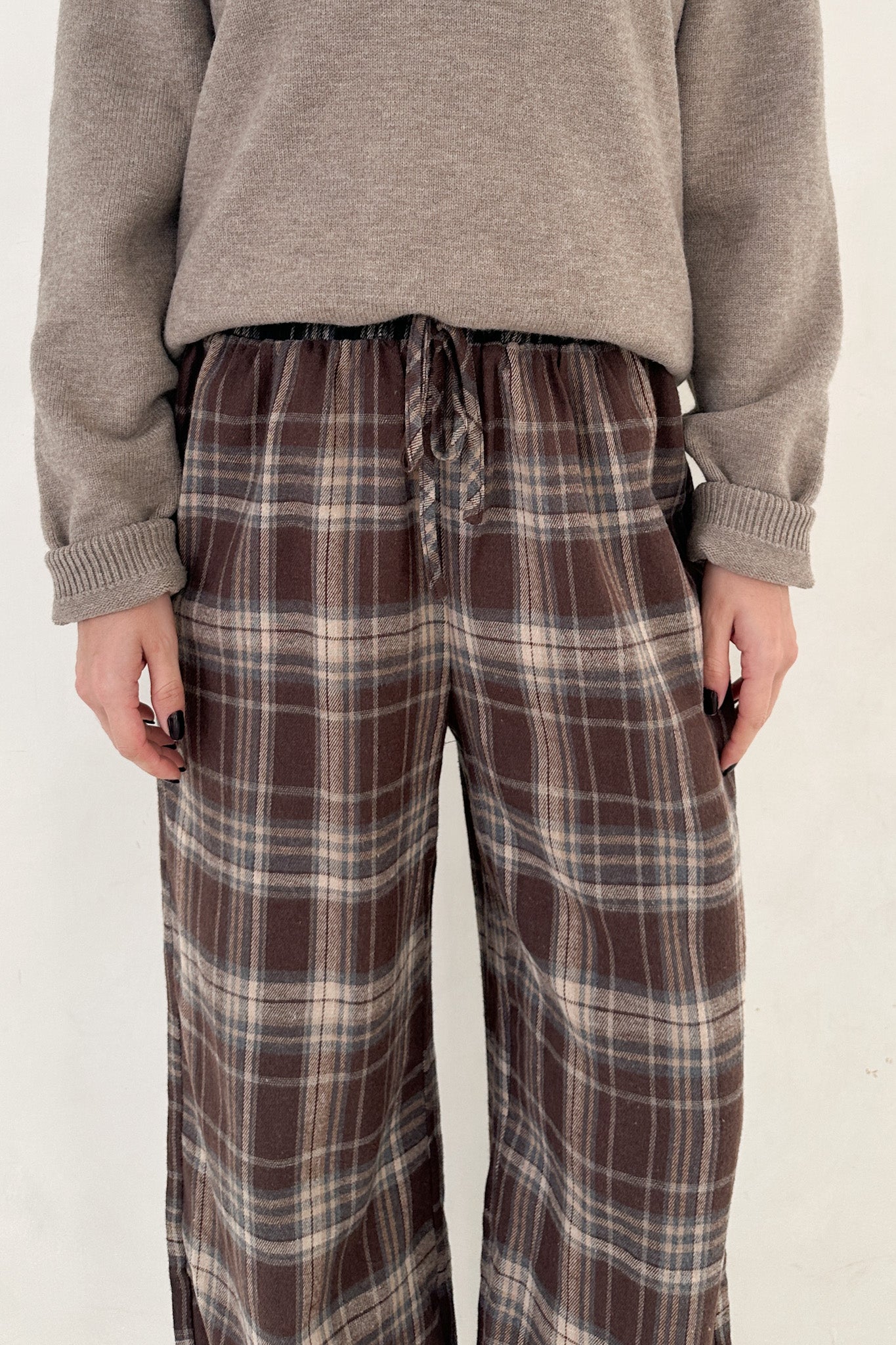 Aspen Pajama Style Pants in Mocha - Neutral Ground