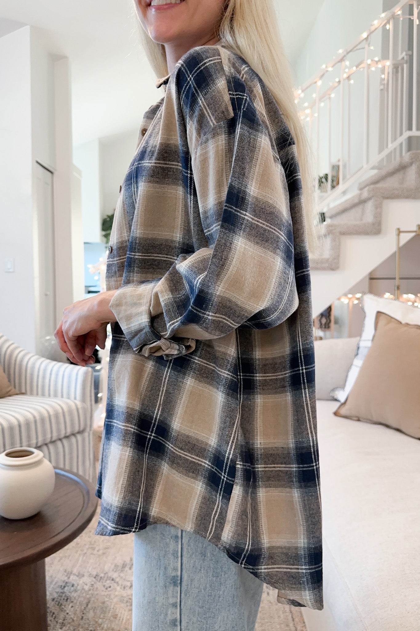 Auggie Plaid Button Down Shirt - Neutral Ground