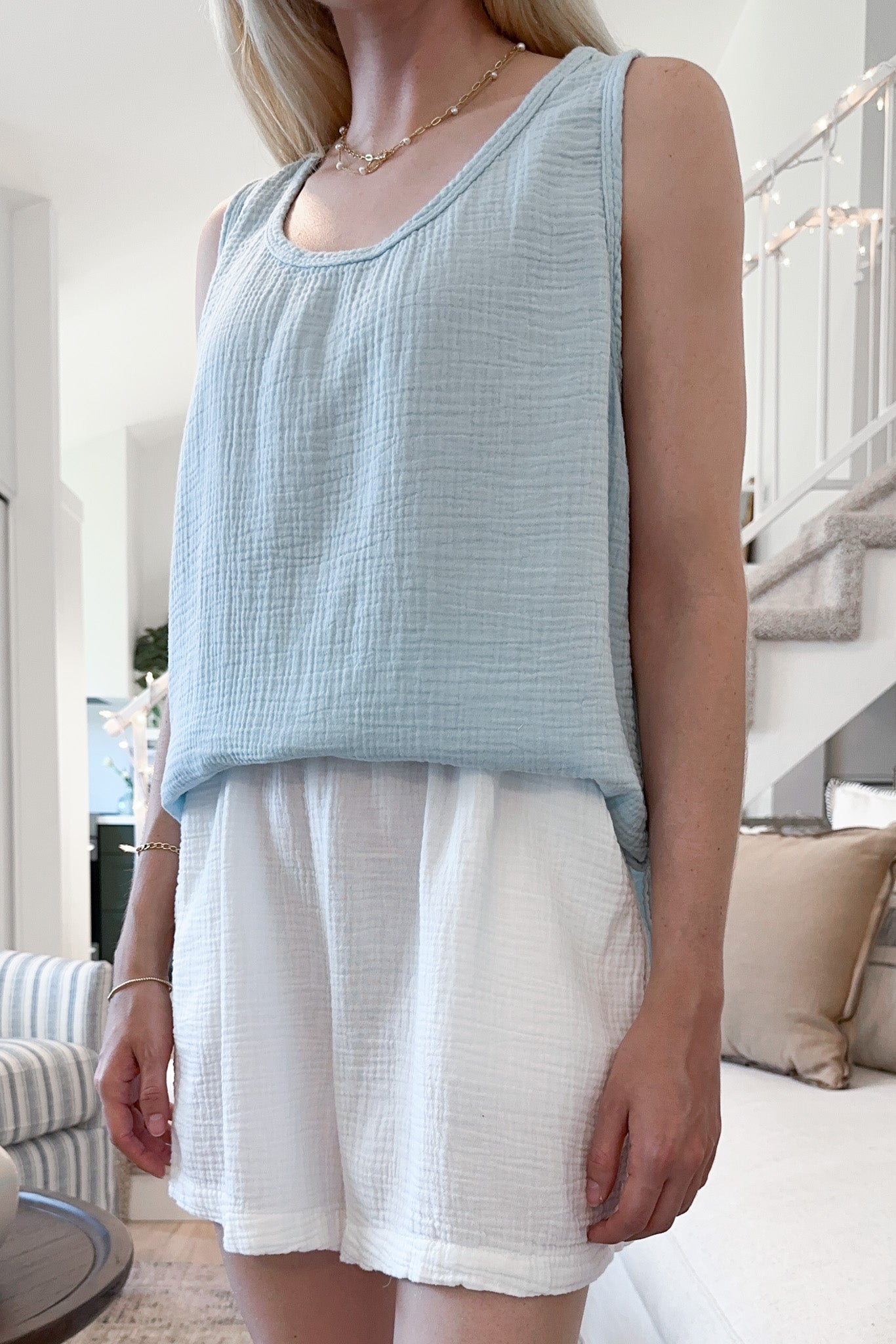 August Cotton Shorts in Coconut - Neutral Ground