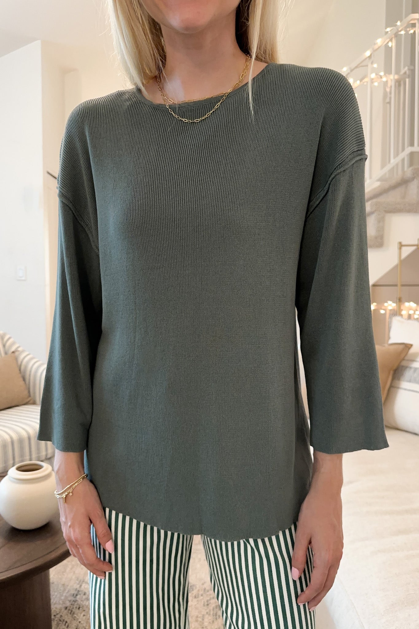 Barcelona Drop Shoulder Top - Neutral Ground