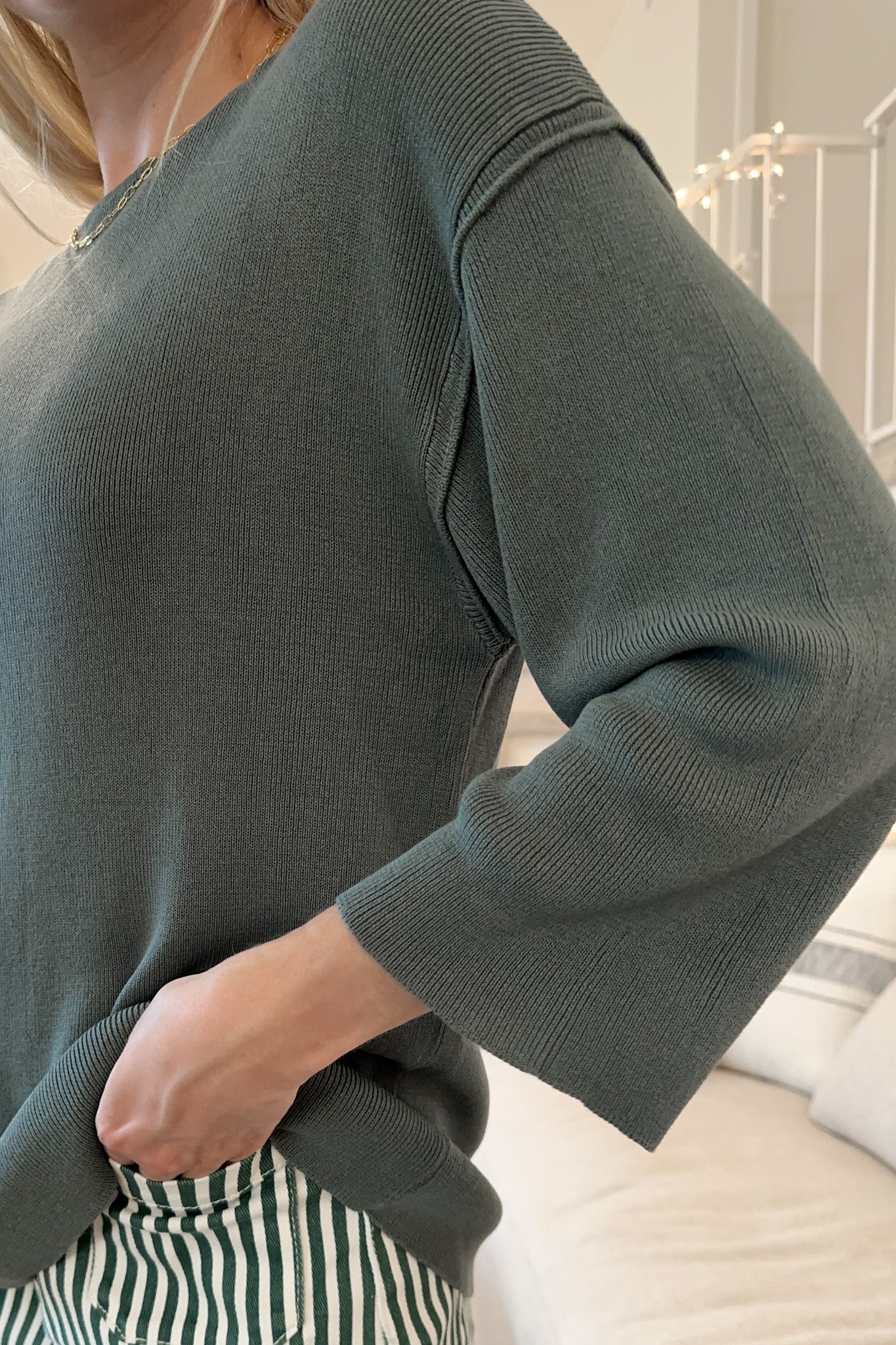 Barcelona Drop Shoulder Top - Neutral Ground