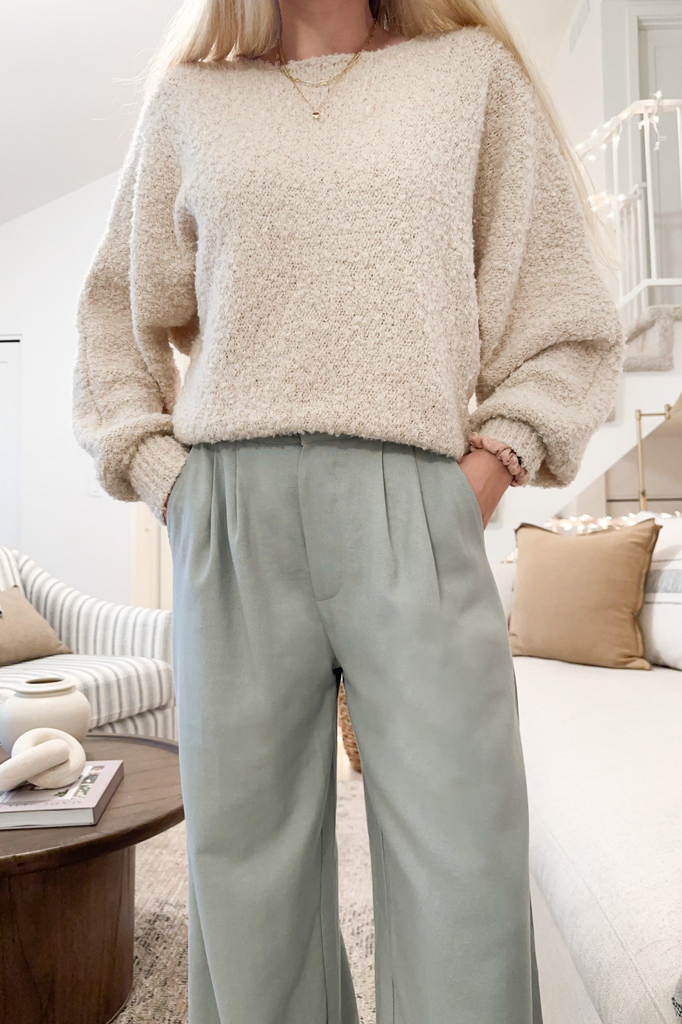 Billie Wide Silhouette Pants - Neutral Ground