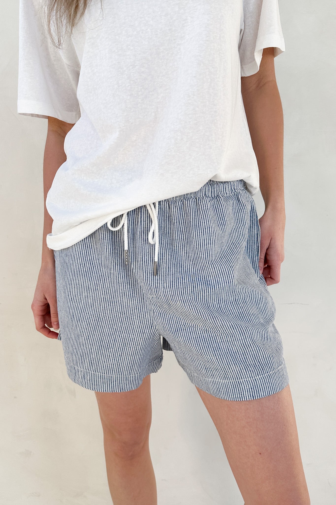 Boardwalk Striped Shorts in Navy - Neutral Ground