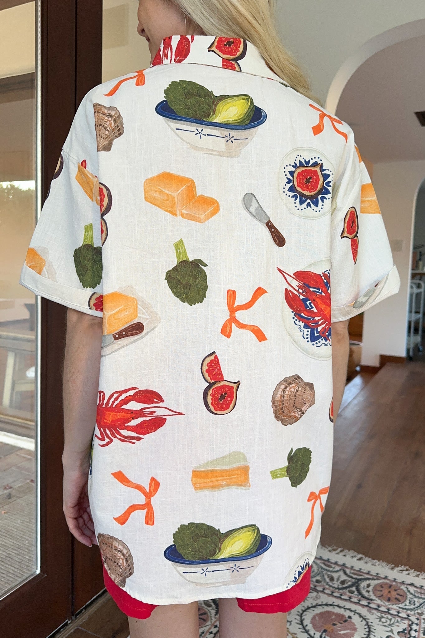 Bon Appetite Cotton Button Up Shirt - Neutral Ground