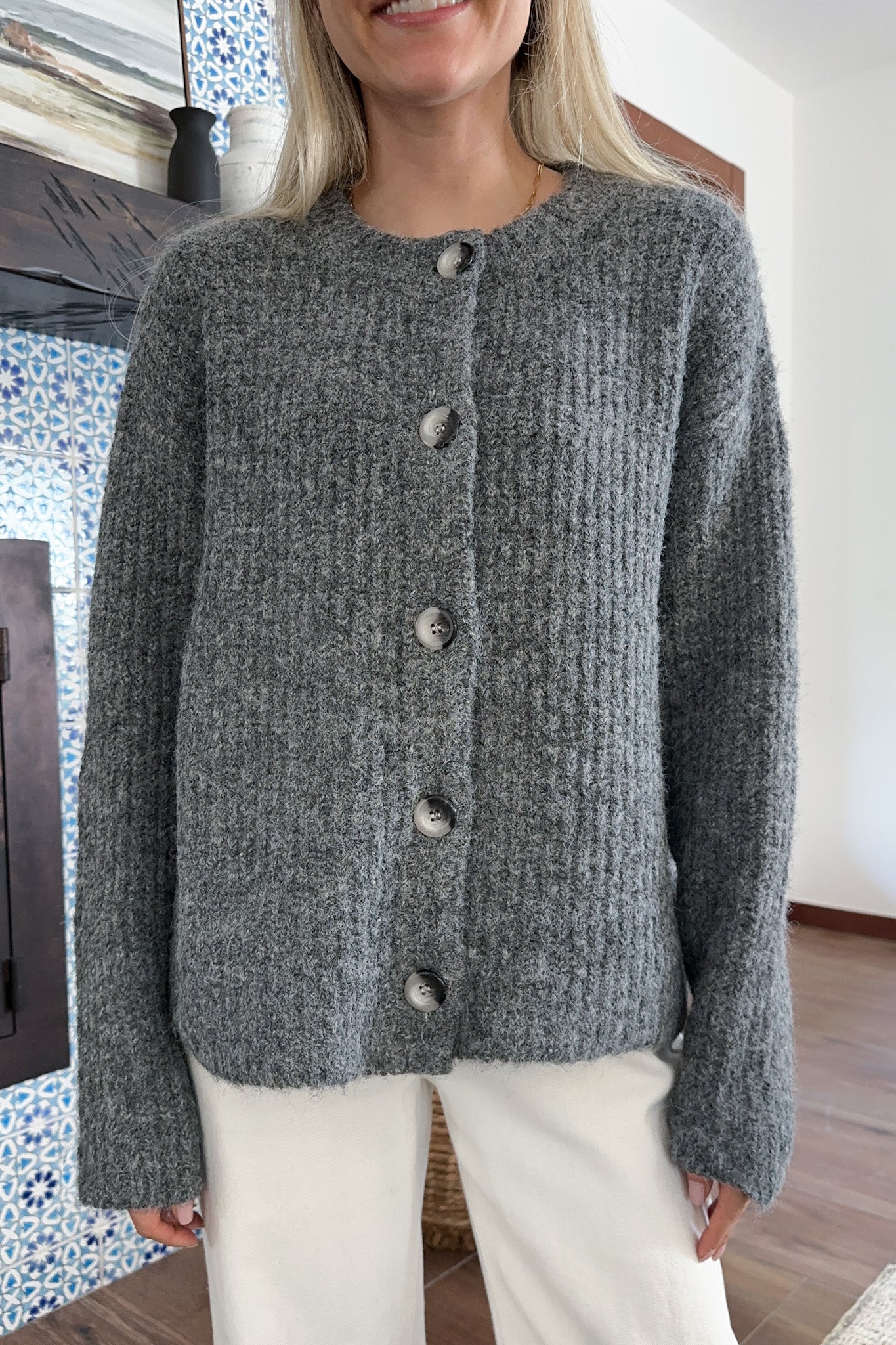 Bristol Button Down Cardigan - Neutral Ground