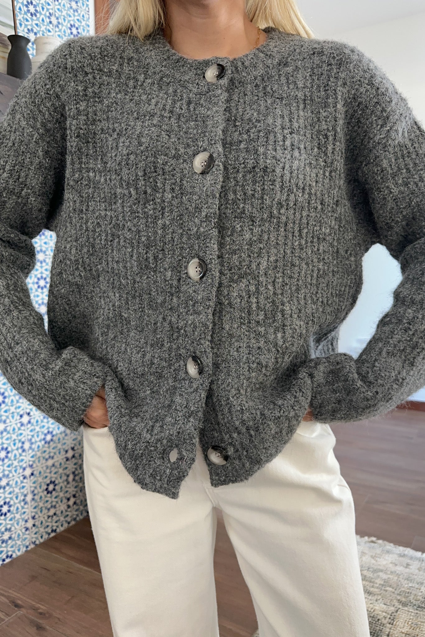 Bristol Button Down Cardigan - Neutral Ground