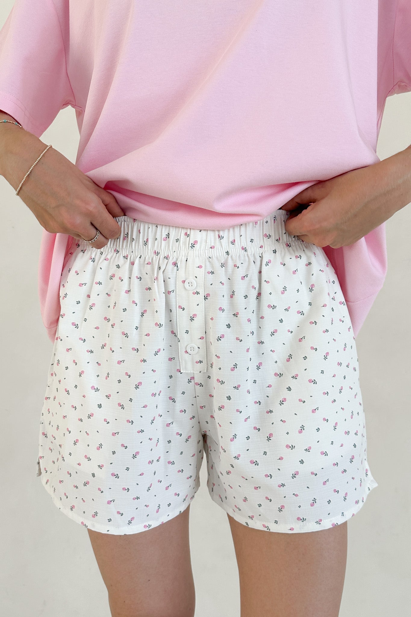Bunches of Roses Everyday Boxer Style Shorts - Neutral Ground
