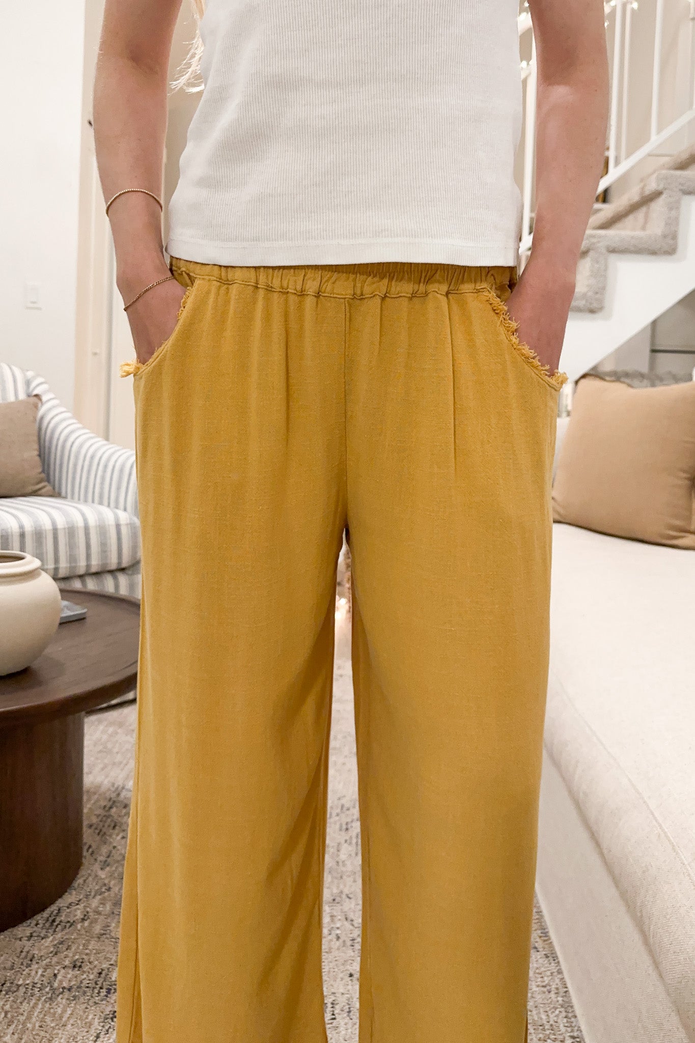Cabana Linen Pant in Honey - Neutral Ground