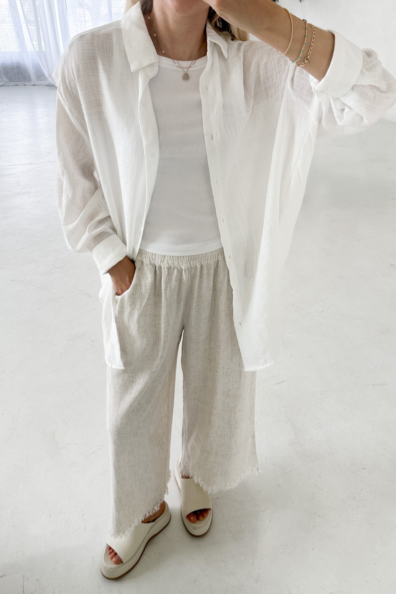 Cabana Linen Pant in Natural - Neutral Ground