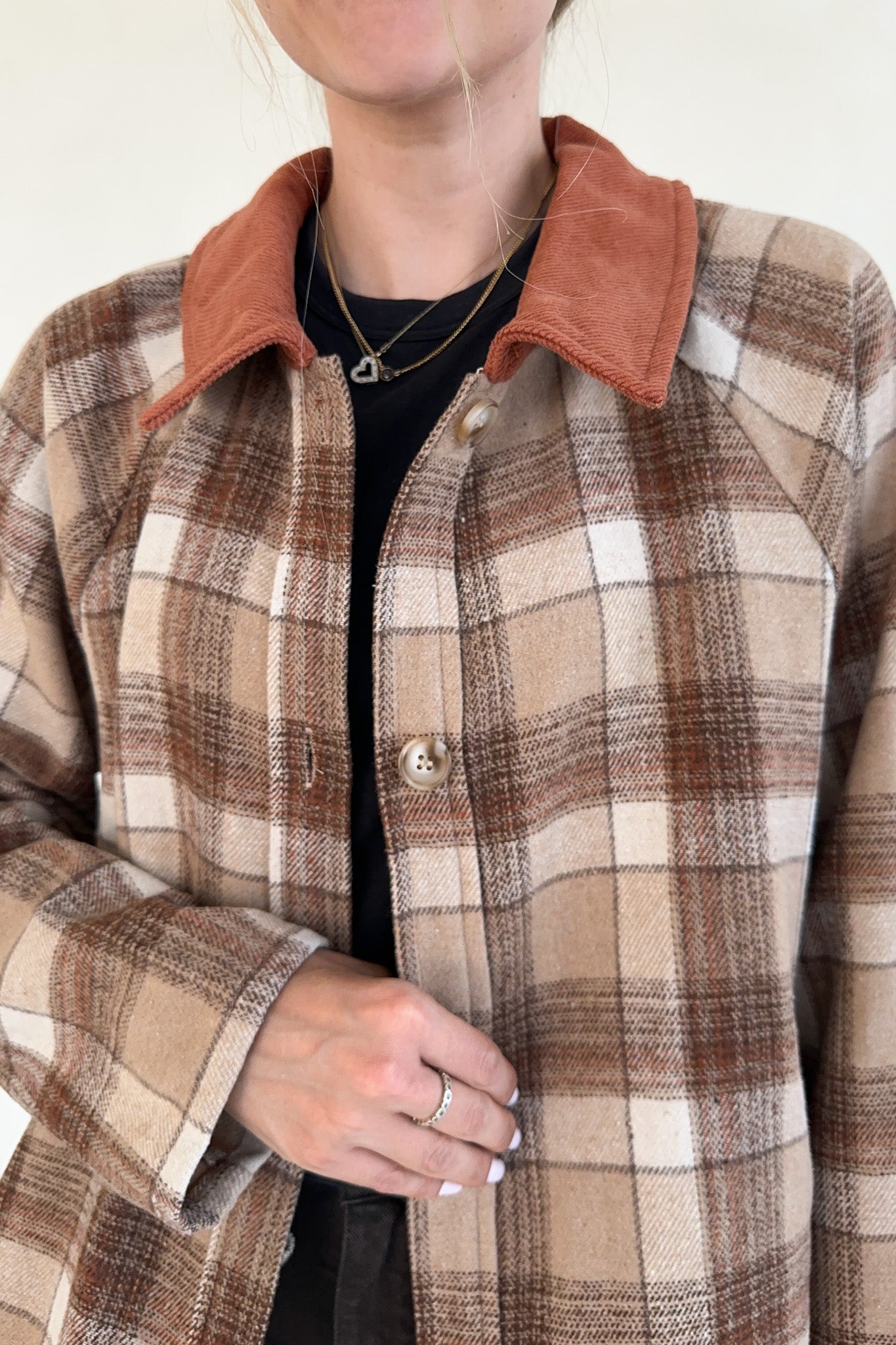 Cambridge Plaid Barn Jacket - Neutral Ground