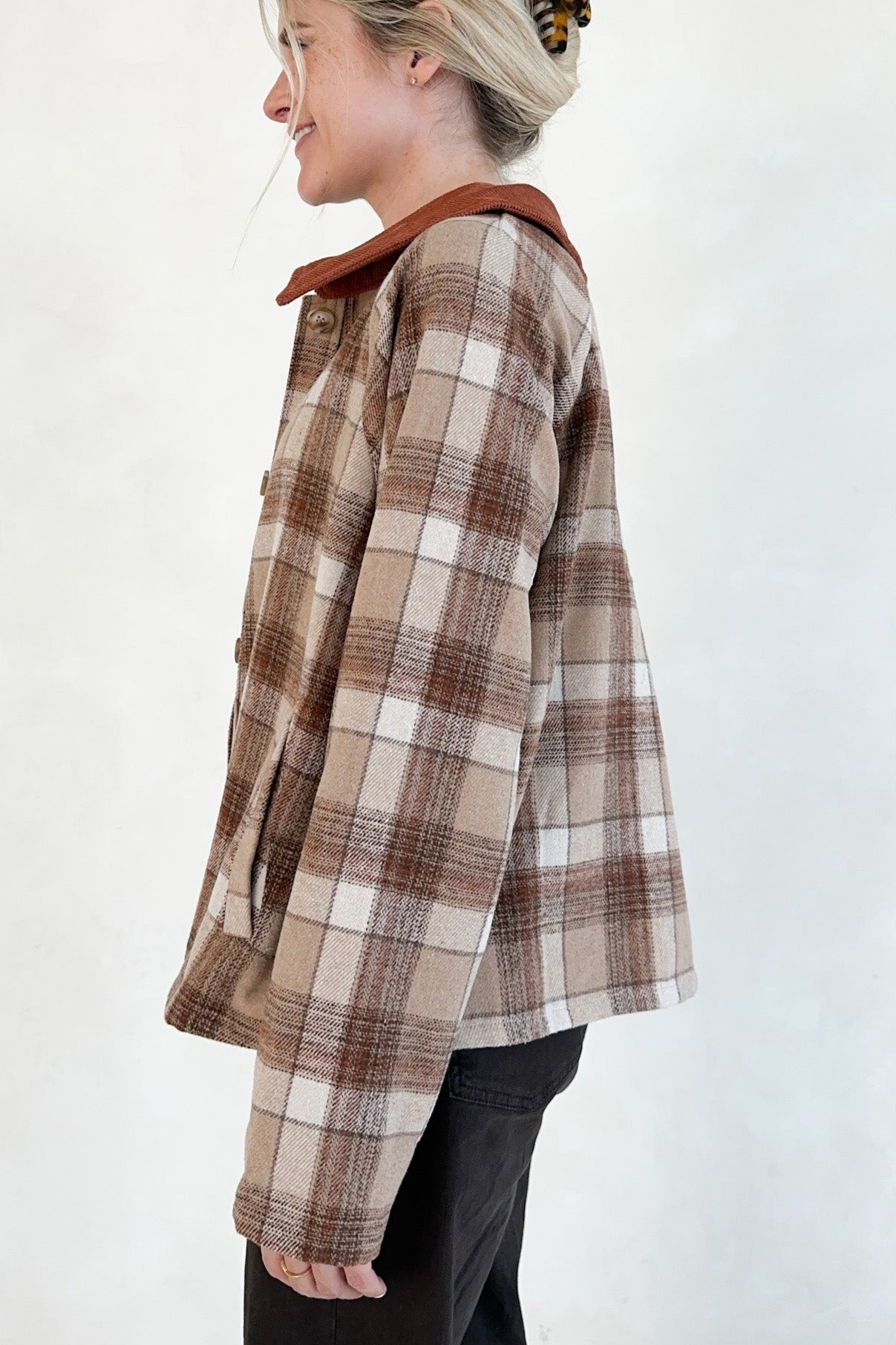 Cambridge Plaid Barn Jacket - Neutral Ground