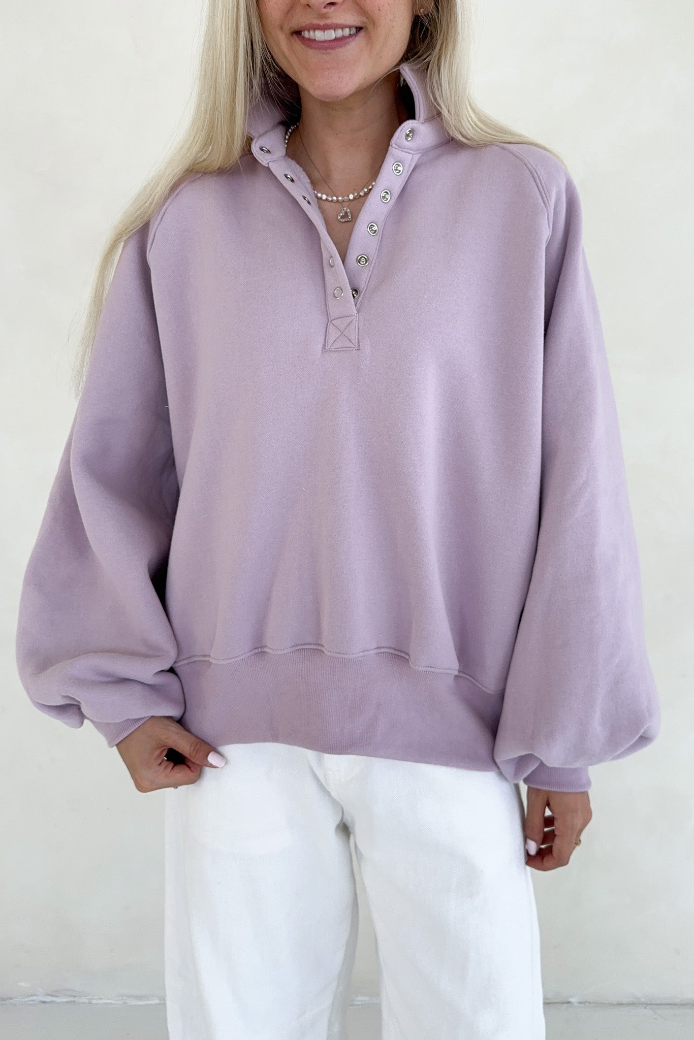 Capri Collared Sweatshirt in Lilac - Neutral Ground