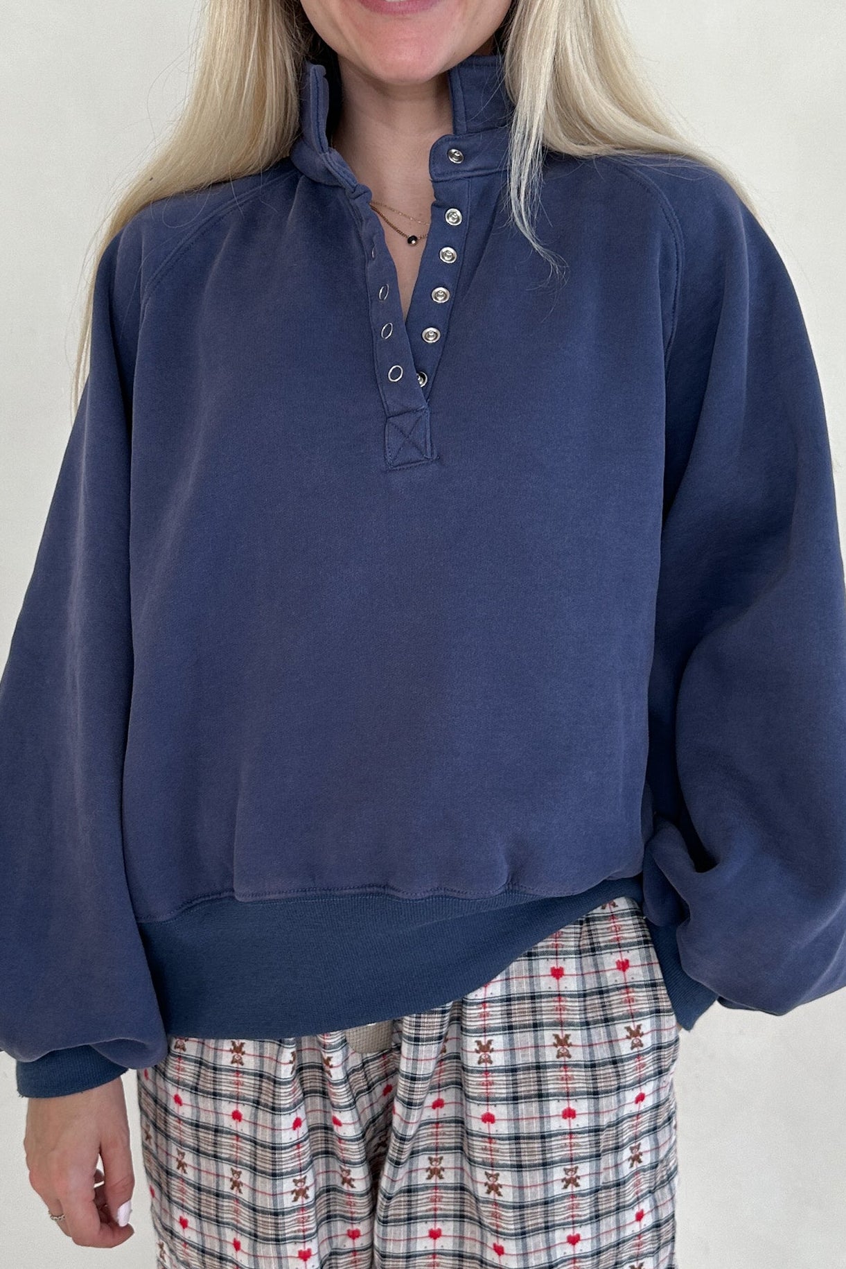 Capri Collared Sweatshirt in Washed Navy - Neutral Ground