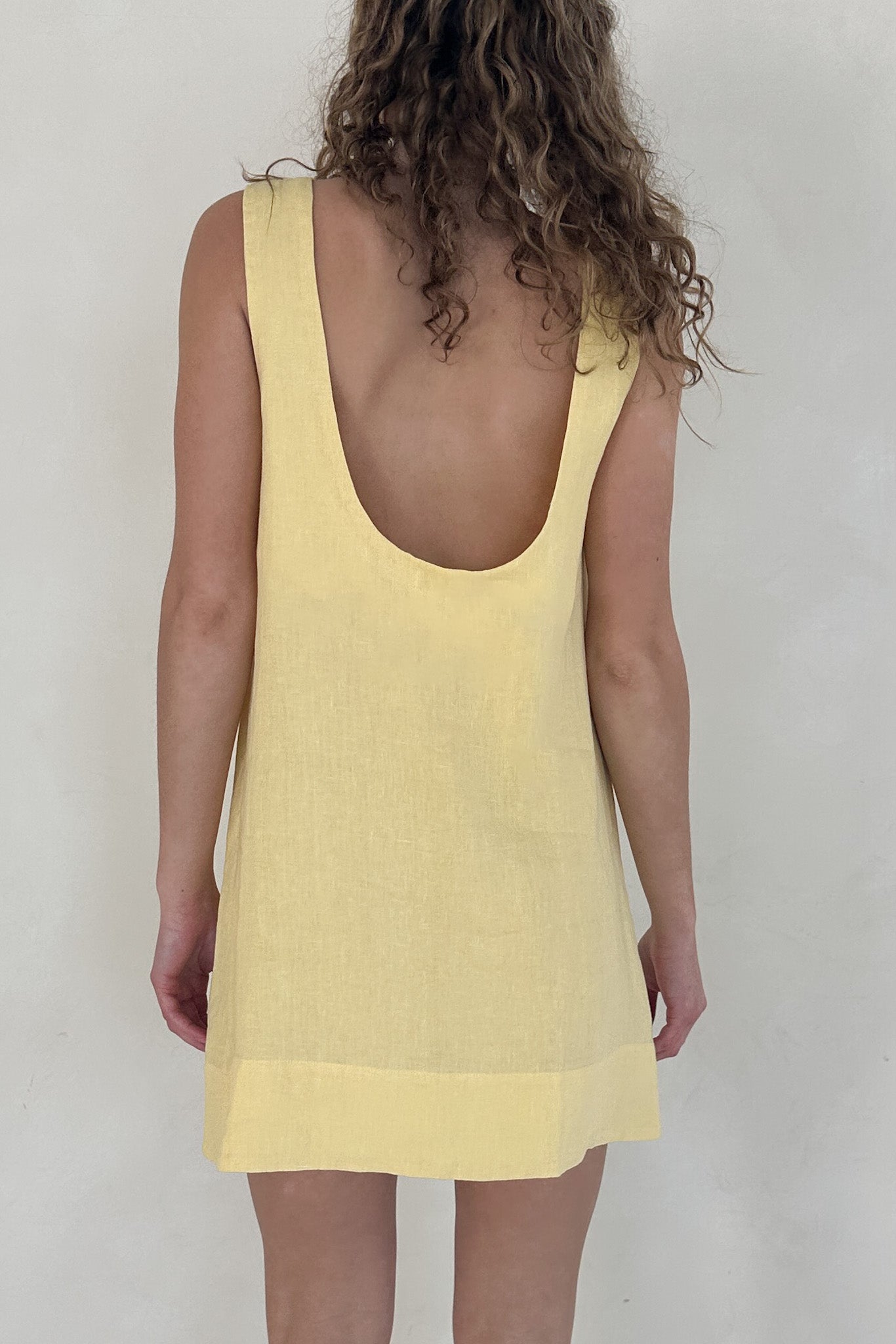 Capri Linen Dress in Pineapple - Neutral Ground
