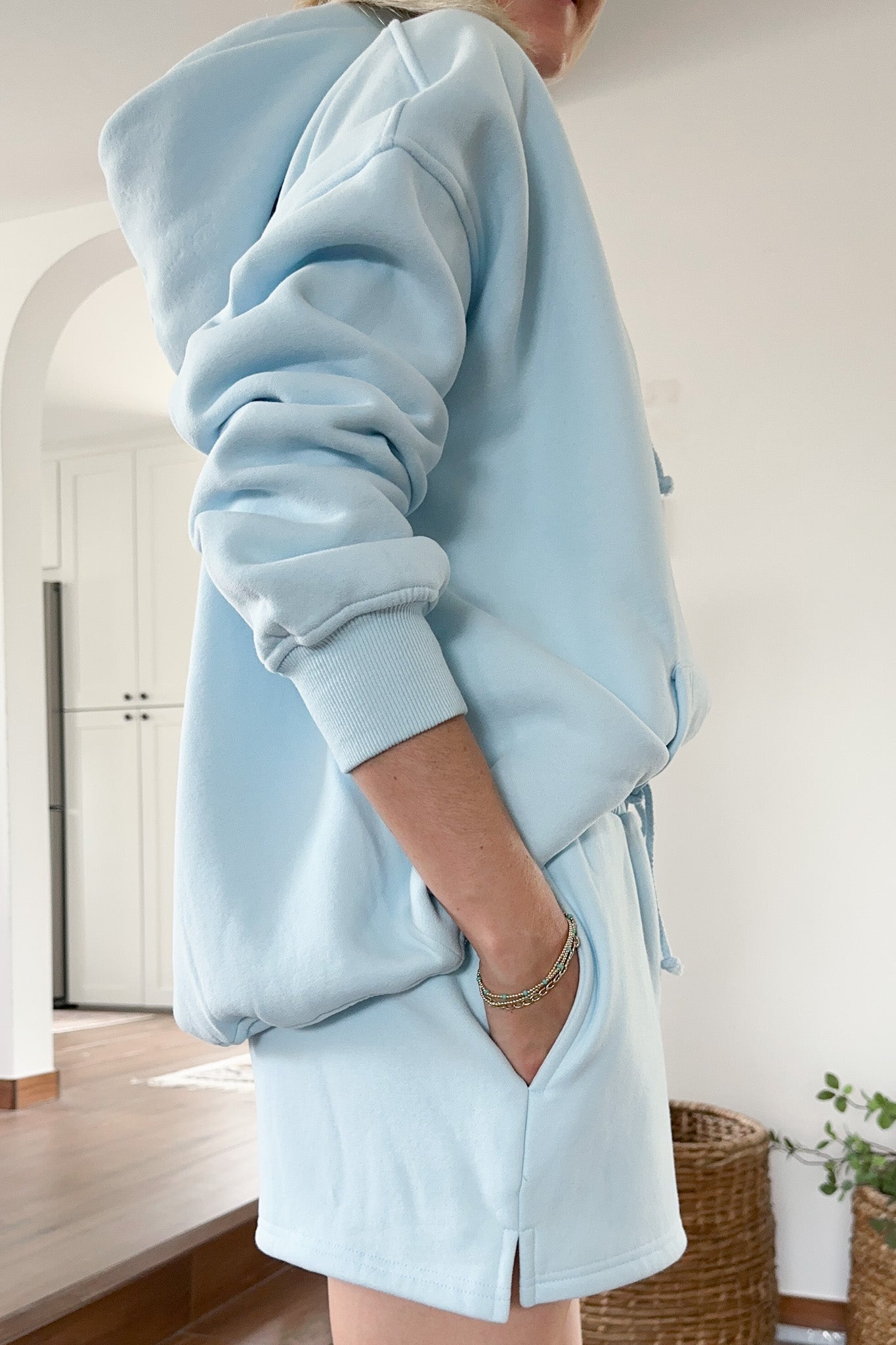 Caribbean Blues Hooded Sweatshirt - Neutral Ground