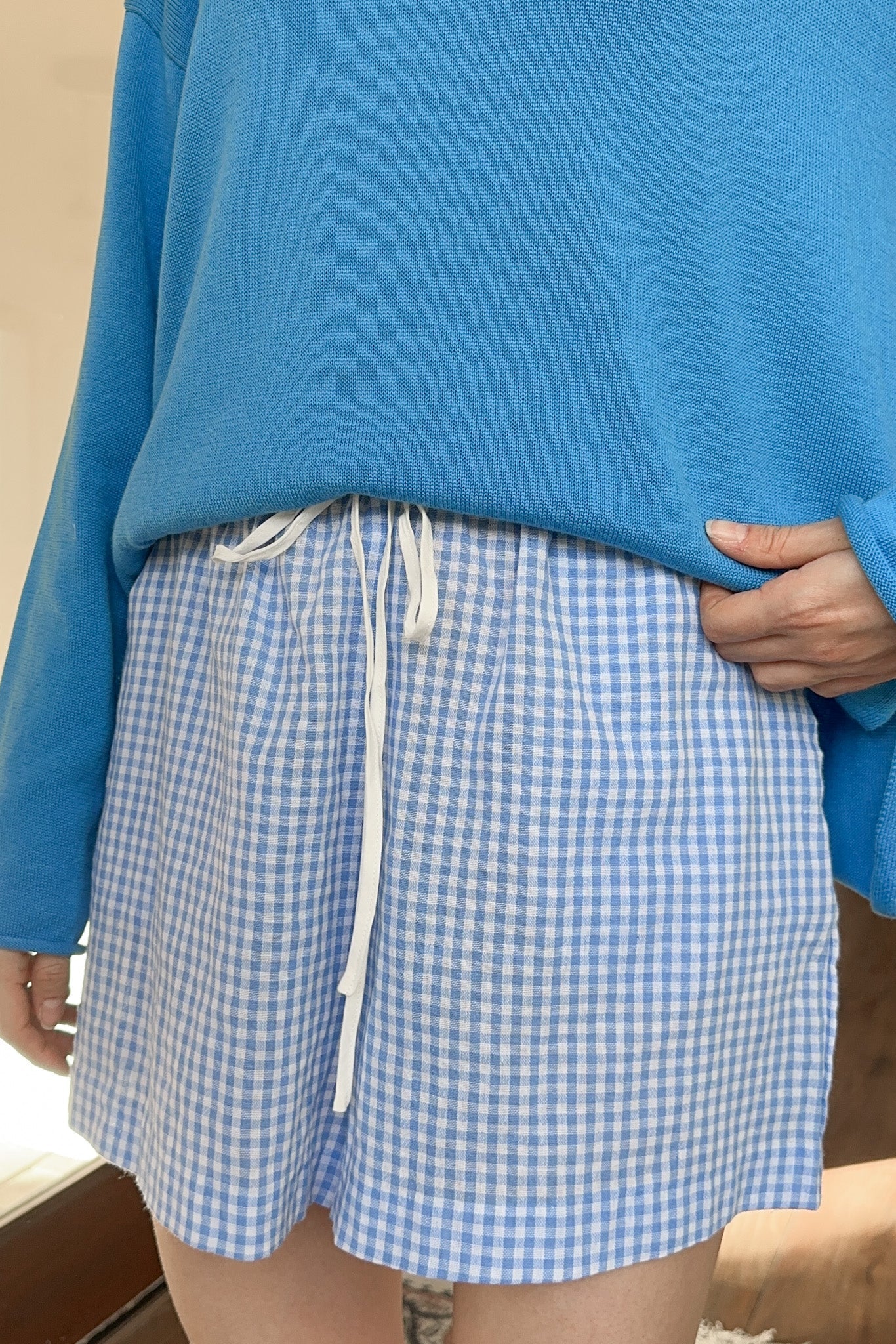 Checkmate Gingham Shorts in Blue - Neutral Ground