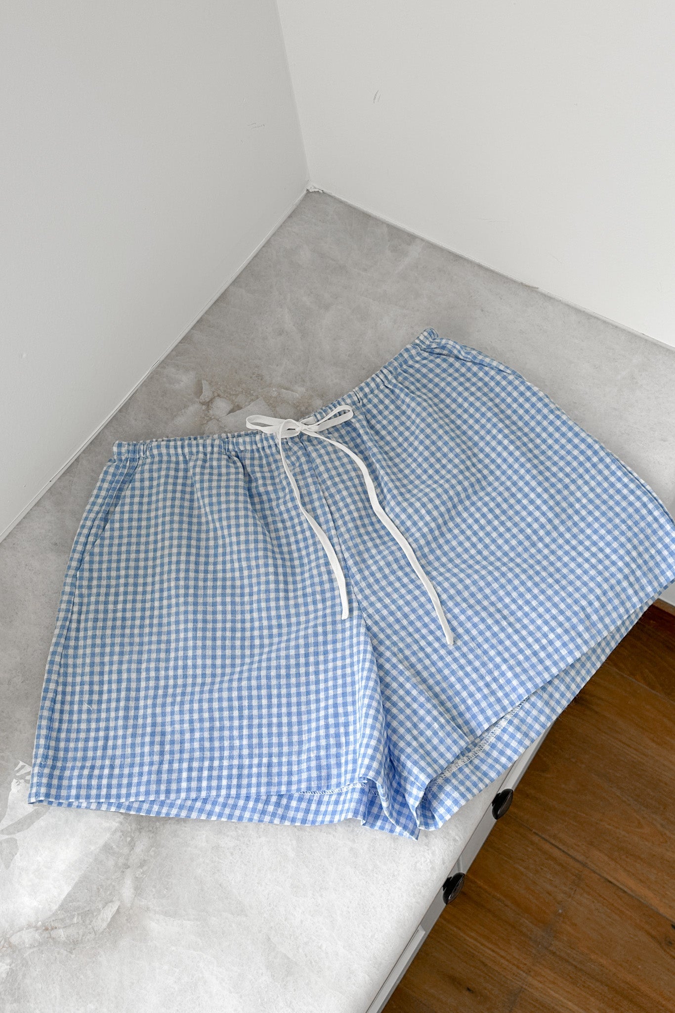 Checkmate Gingham Shorts in Blue - Neutral Ground