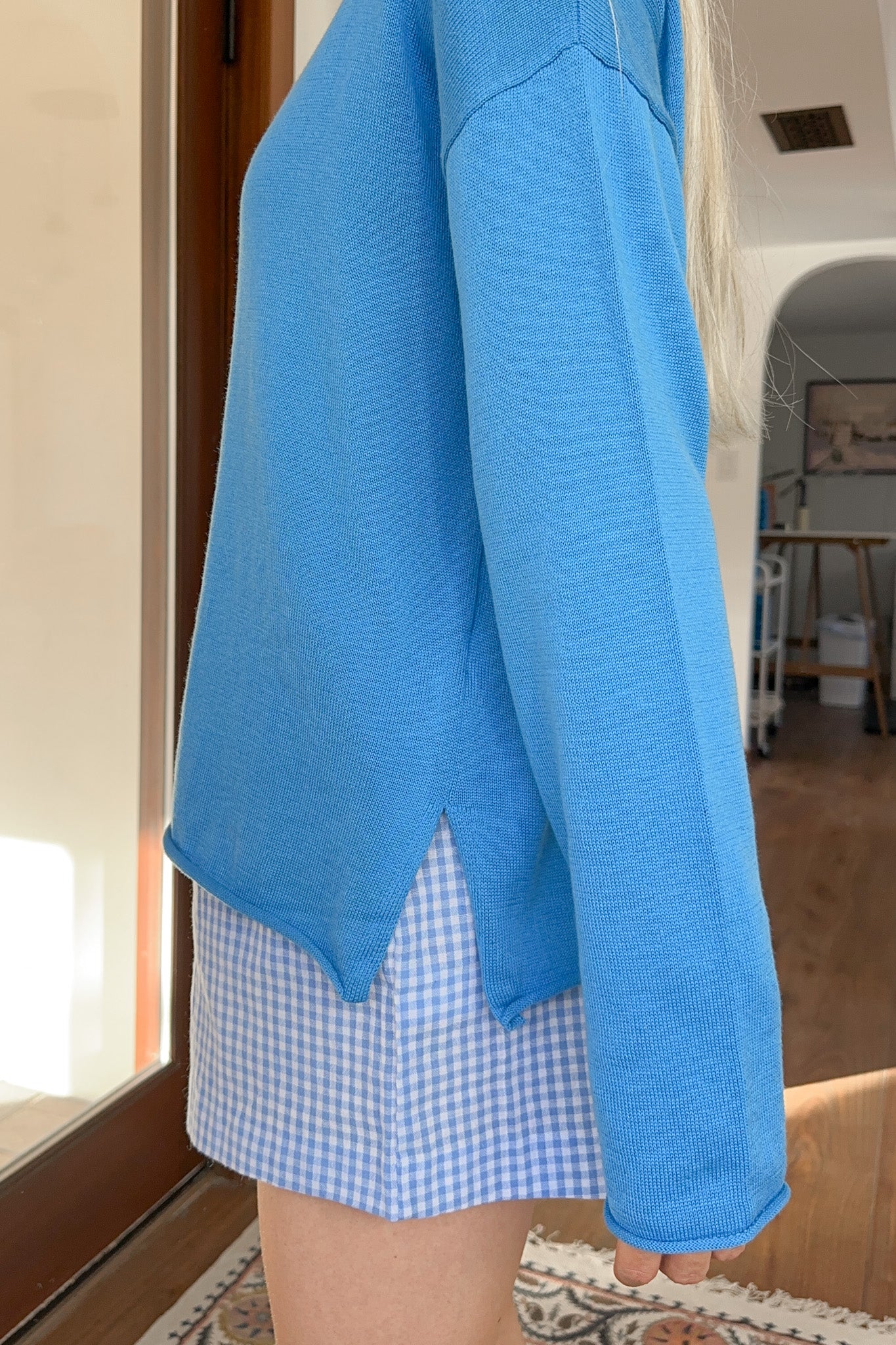 Checkmate Gingham Shorts in Blue - Neutral Ground