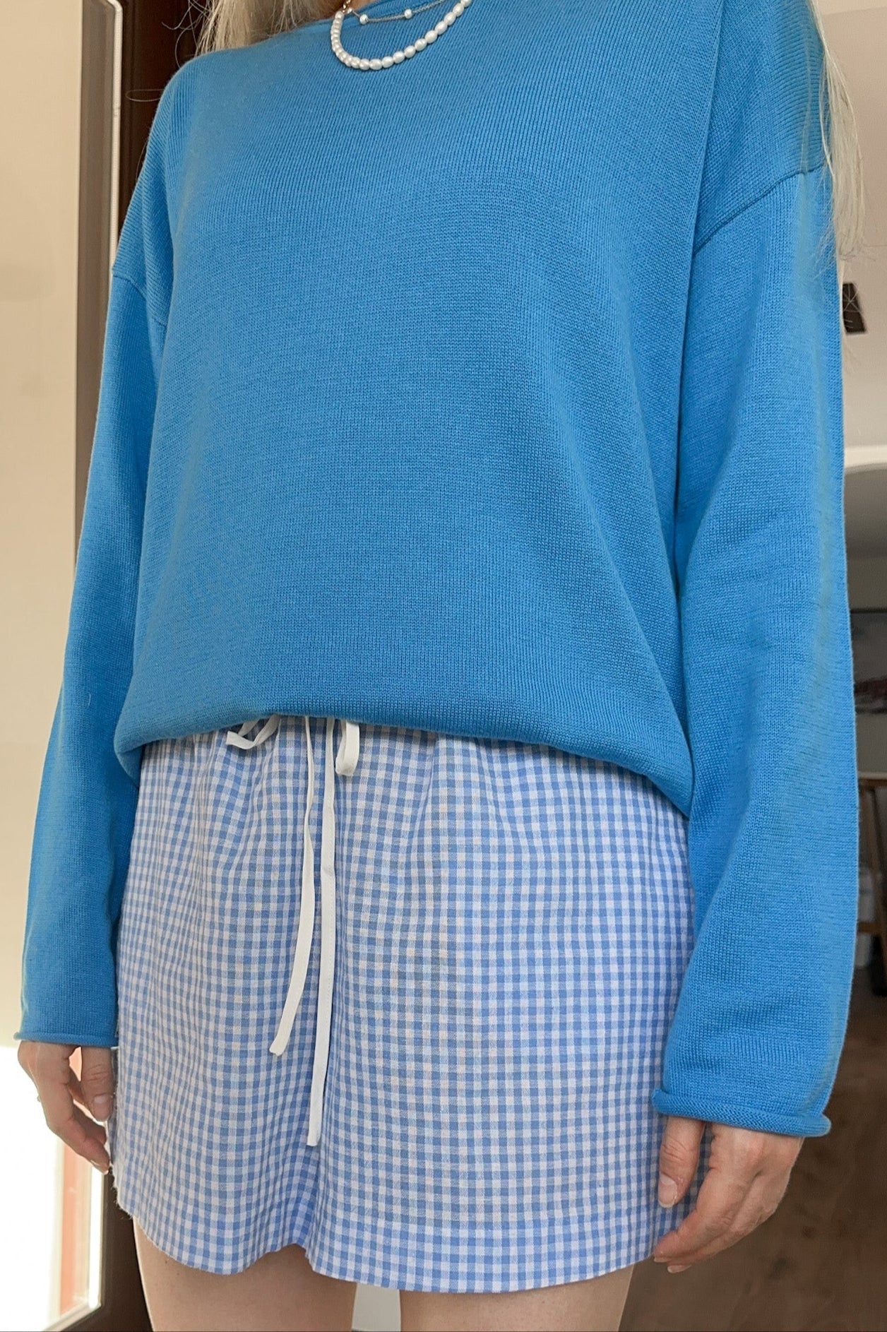 Checkmate Gingham Shorts in Blue - Neutral Ground