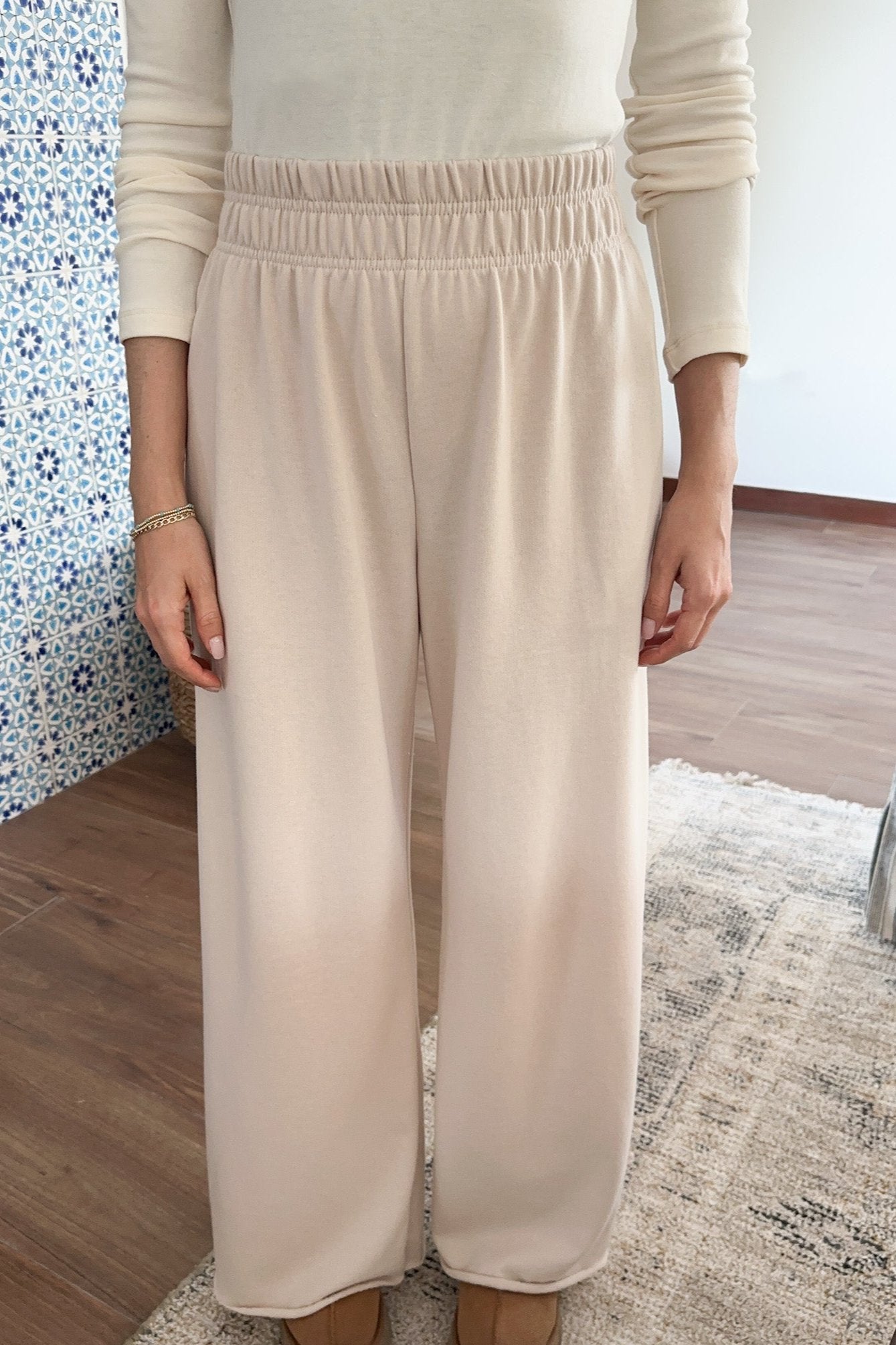 Chelsea Relaxed Lounge Pants in Natural - Neutral Ground