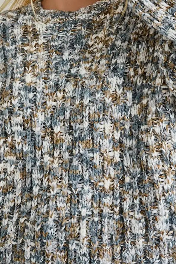 Clover Crew Neck Chunky Sweater - Neutral Ground