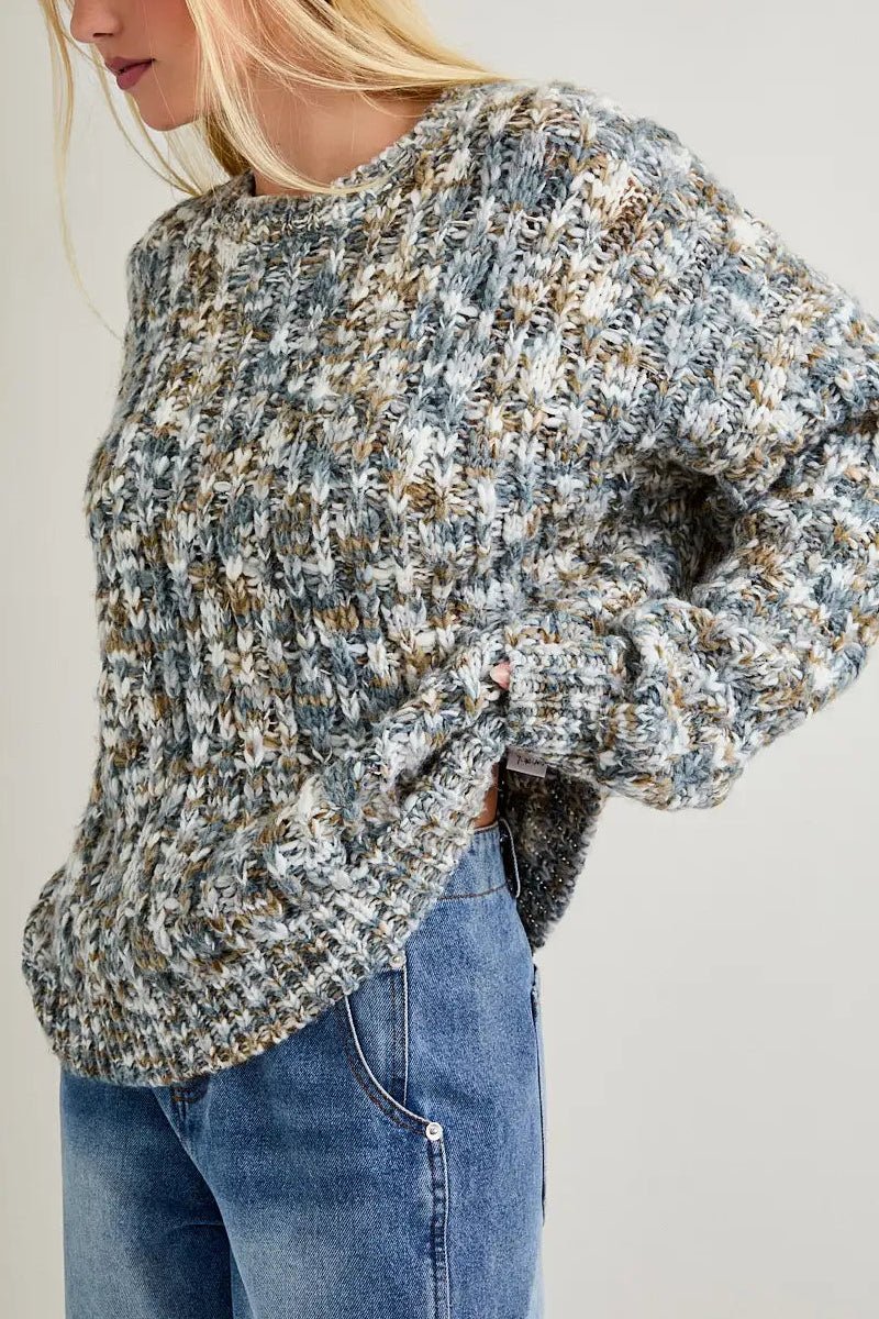 Clover Crew Neck Chunky Sweater - Neutral Ground