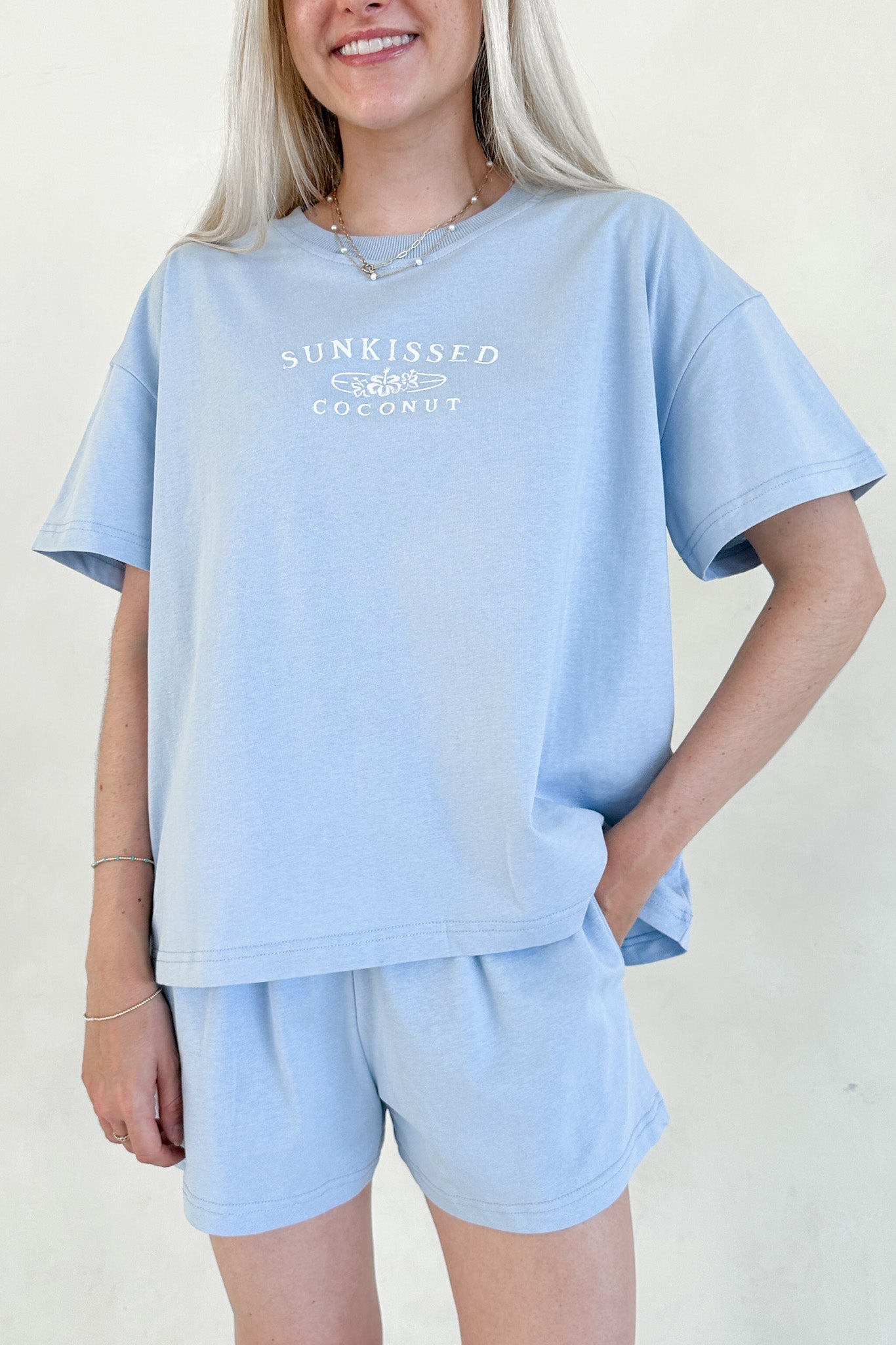 Coconut Shorts in Coastal Blue - Neutral Ground