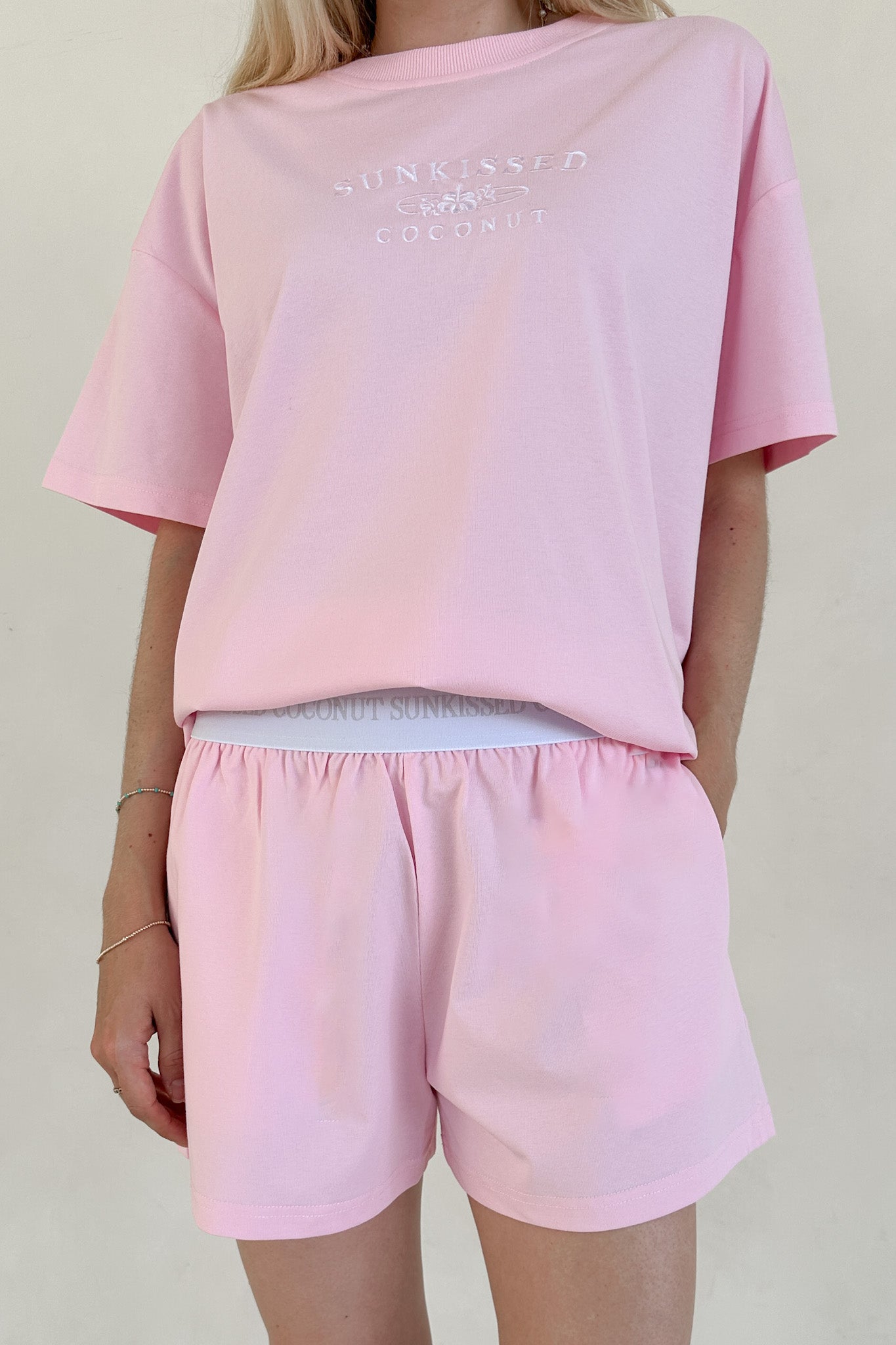 Coconut Shorts in Coastal Sunset Pink - Neutral Ground