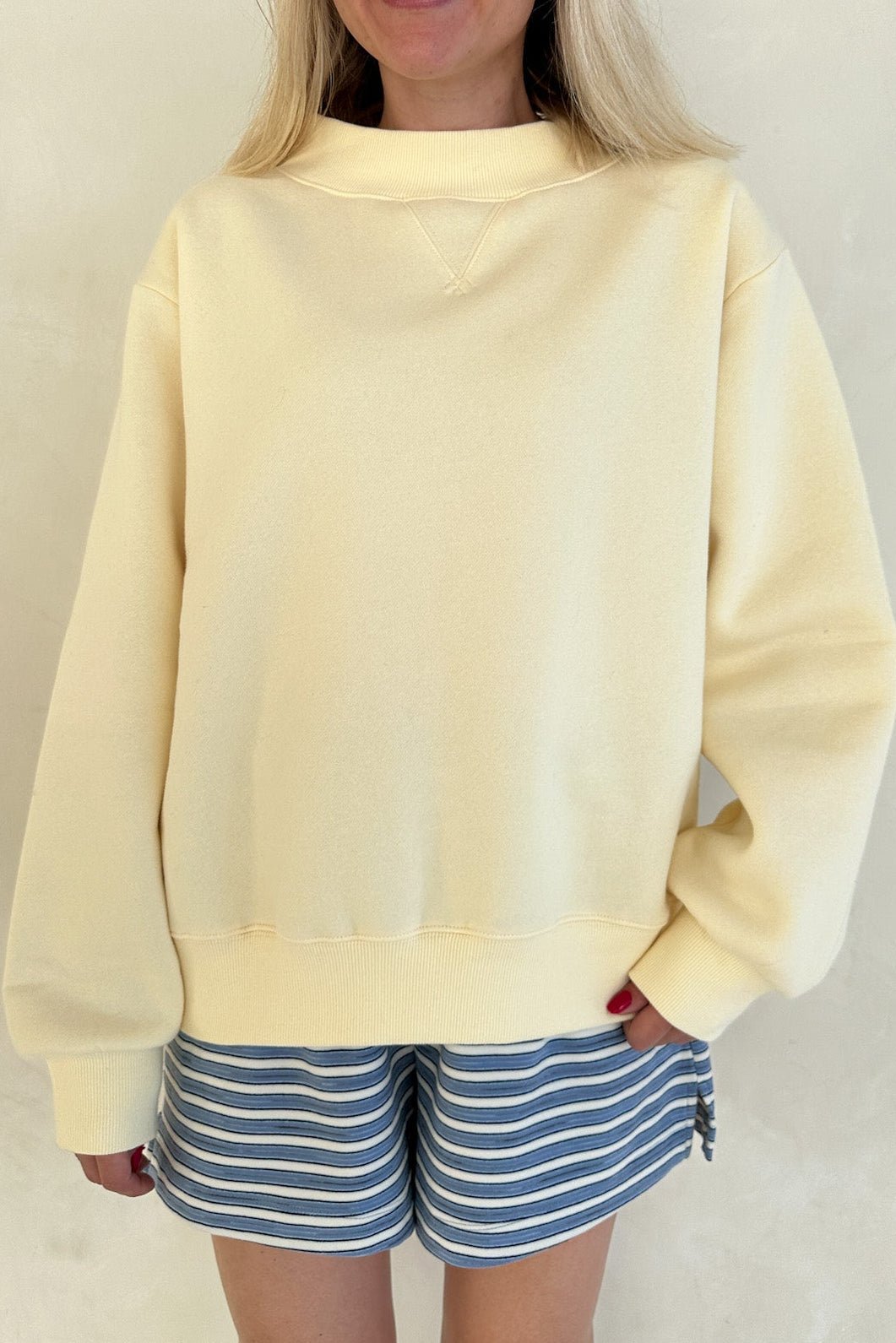 Coffee Run Mockneck Sweatshirt in Butter - Neutral Ground