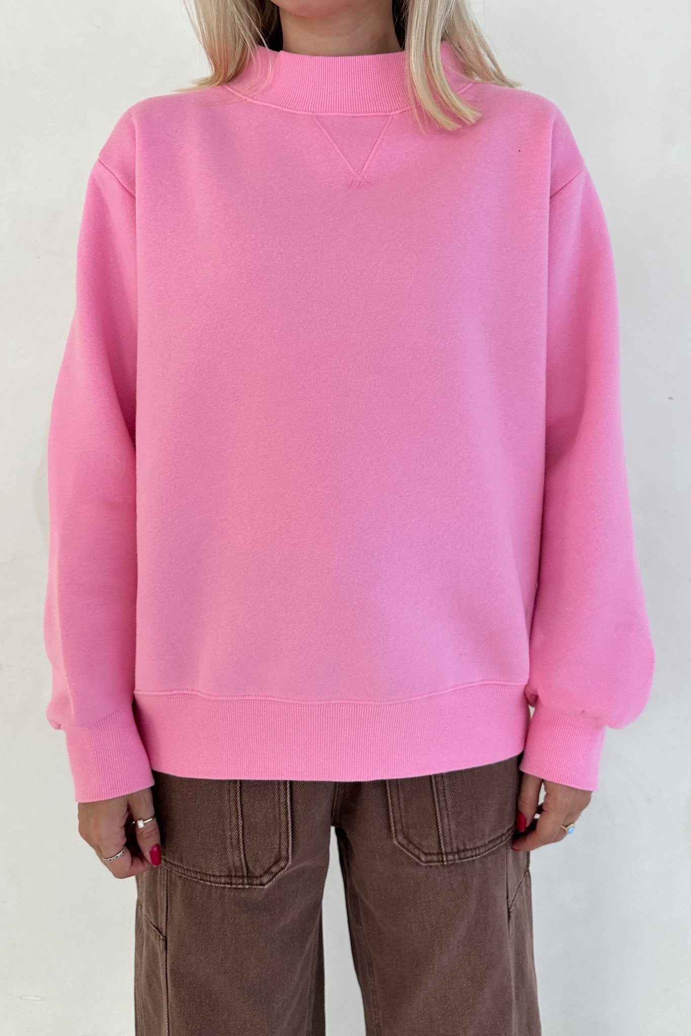 Coffee Run Mockneck Sweatshirt in Pink - Neutral Ground