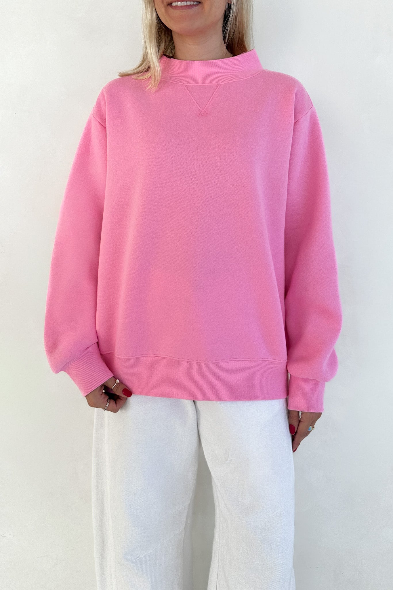 Coffee Run Mockneck Sweatshirt in Pink - Neutral Ground