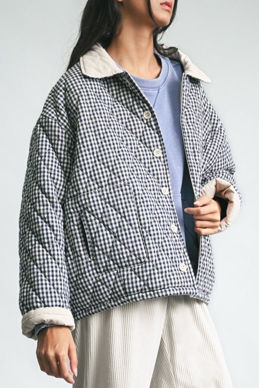 Cousins Beach Quilted Reversible Jacket - Neutral Ground