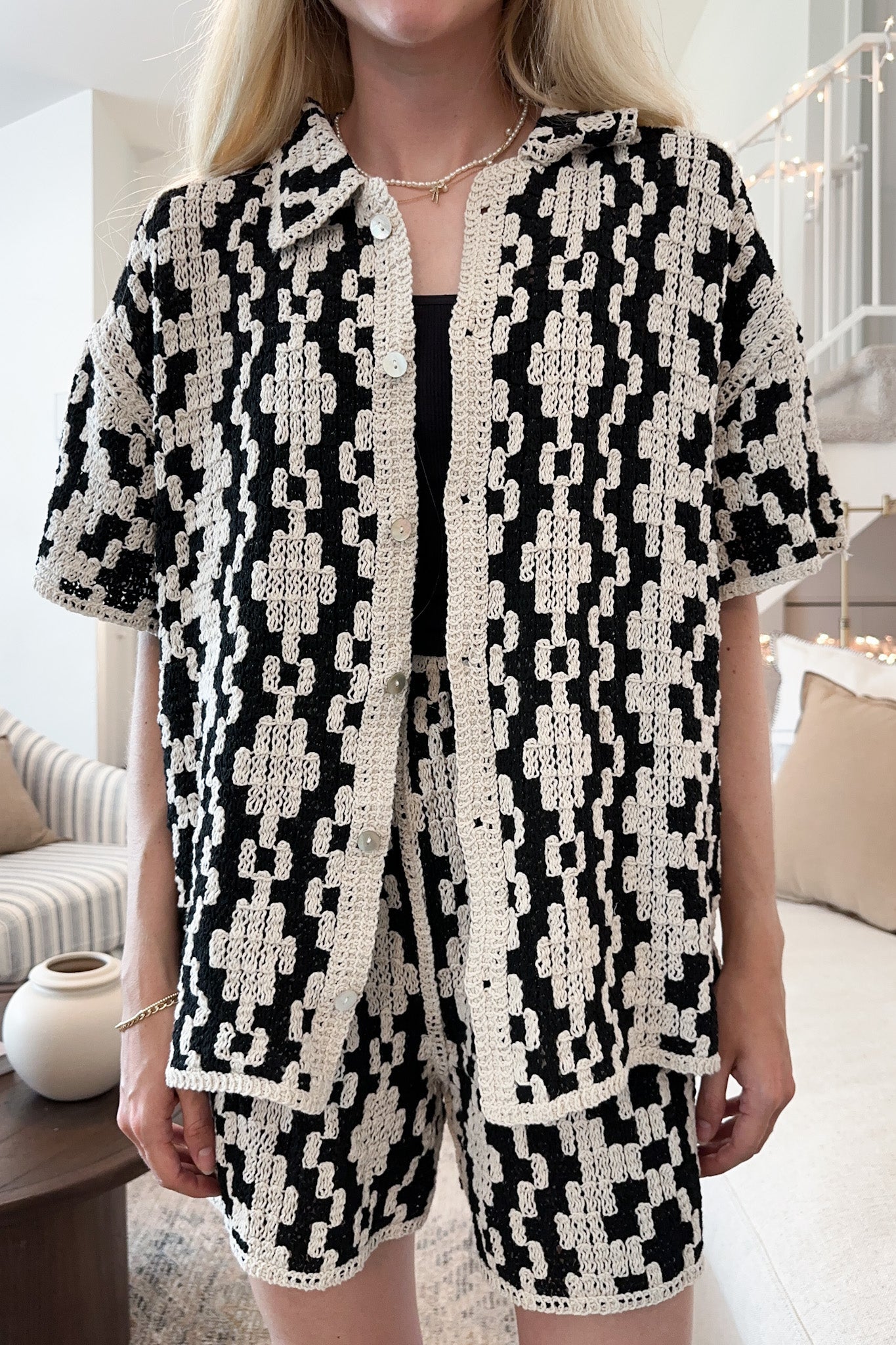 Cove Crochet Cotton Shorts - Neutral Ground