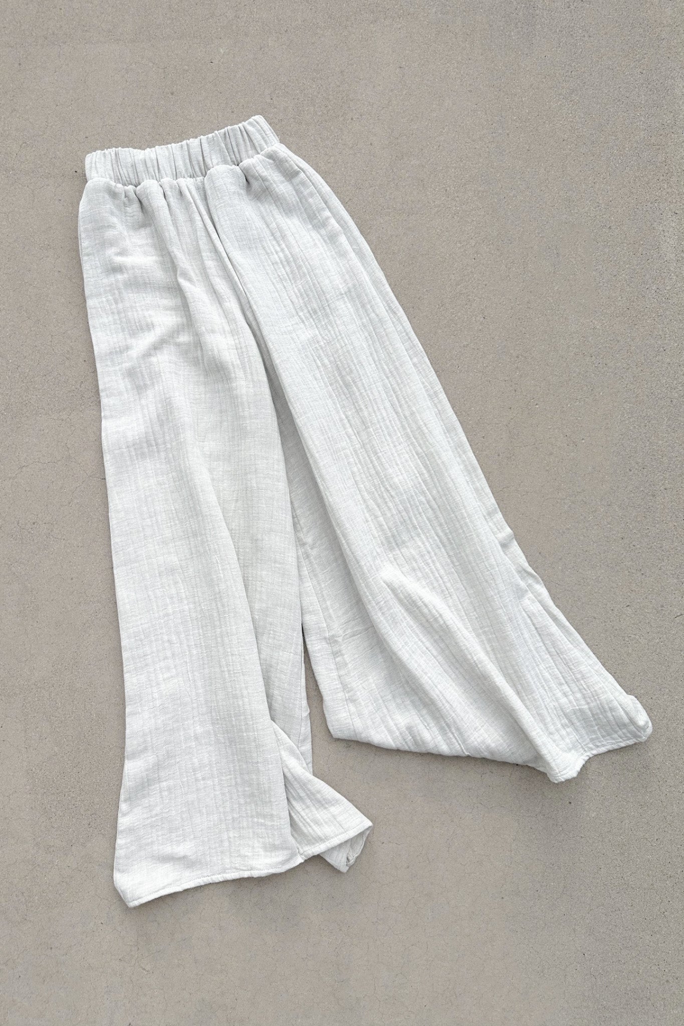 Cove Wide Leg Cotton Pants - Neutral Ground