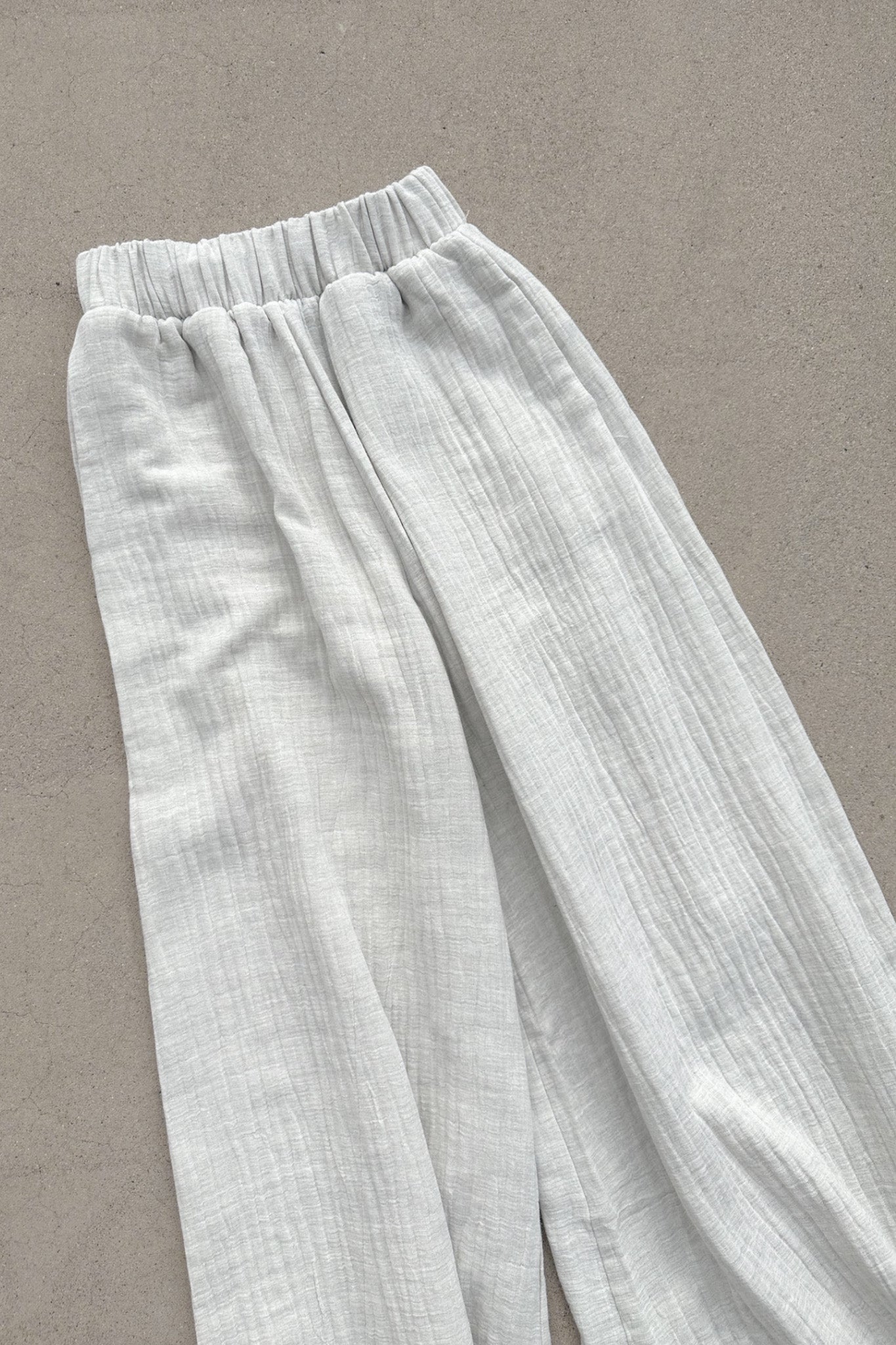Cove Wide Leg Cotton Pants - Neutral Ground