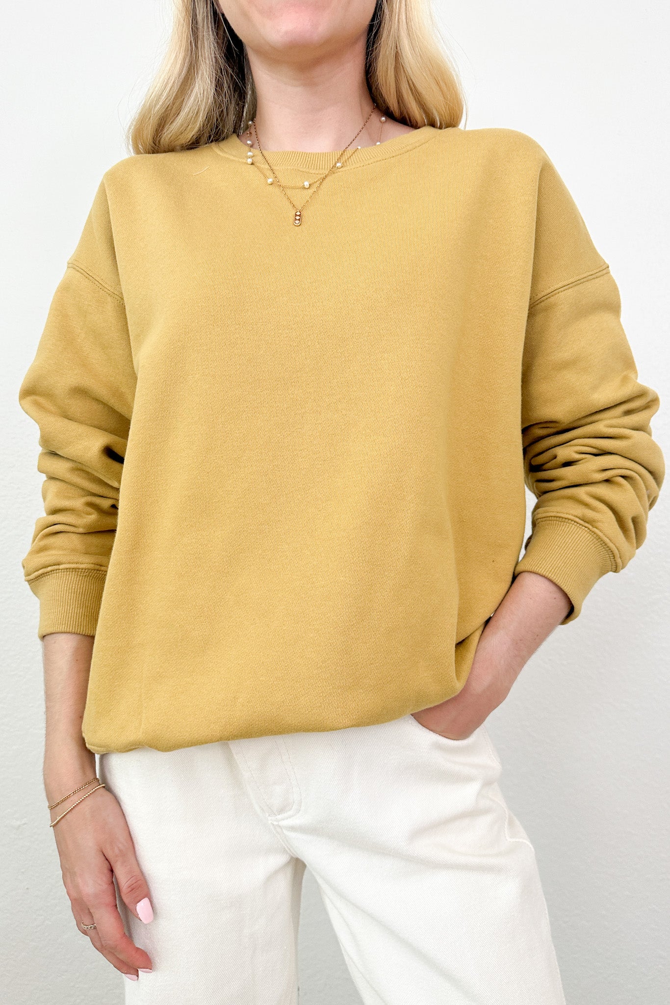 Crew Pullover Sweatshirt in Mustard - Neutral Ground