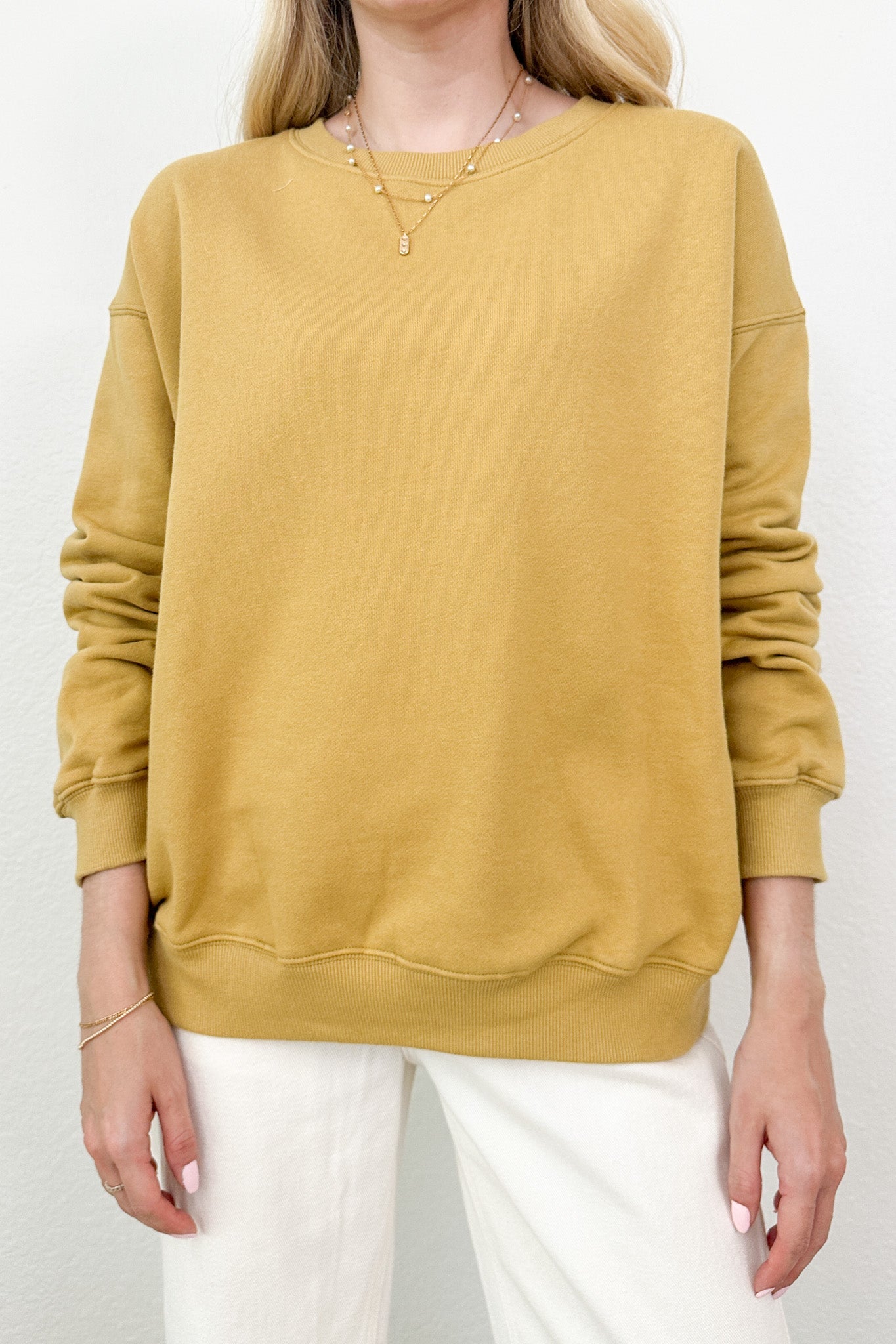Crew Pullover Sweatshirt in Mustard - Neutral Ground