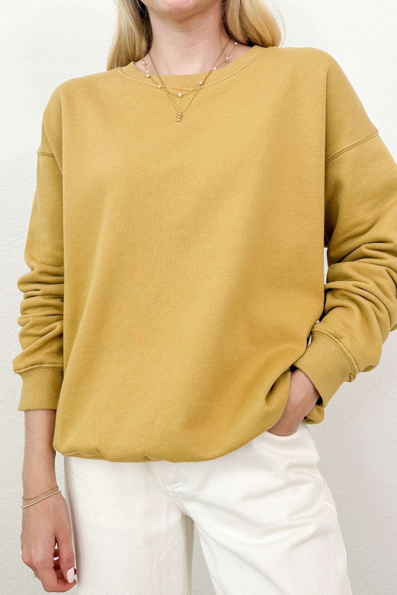 Crew Pullover Sweatshirt in Mustard - Neutral Ground